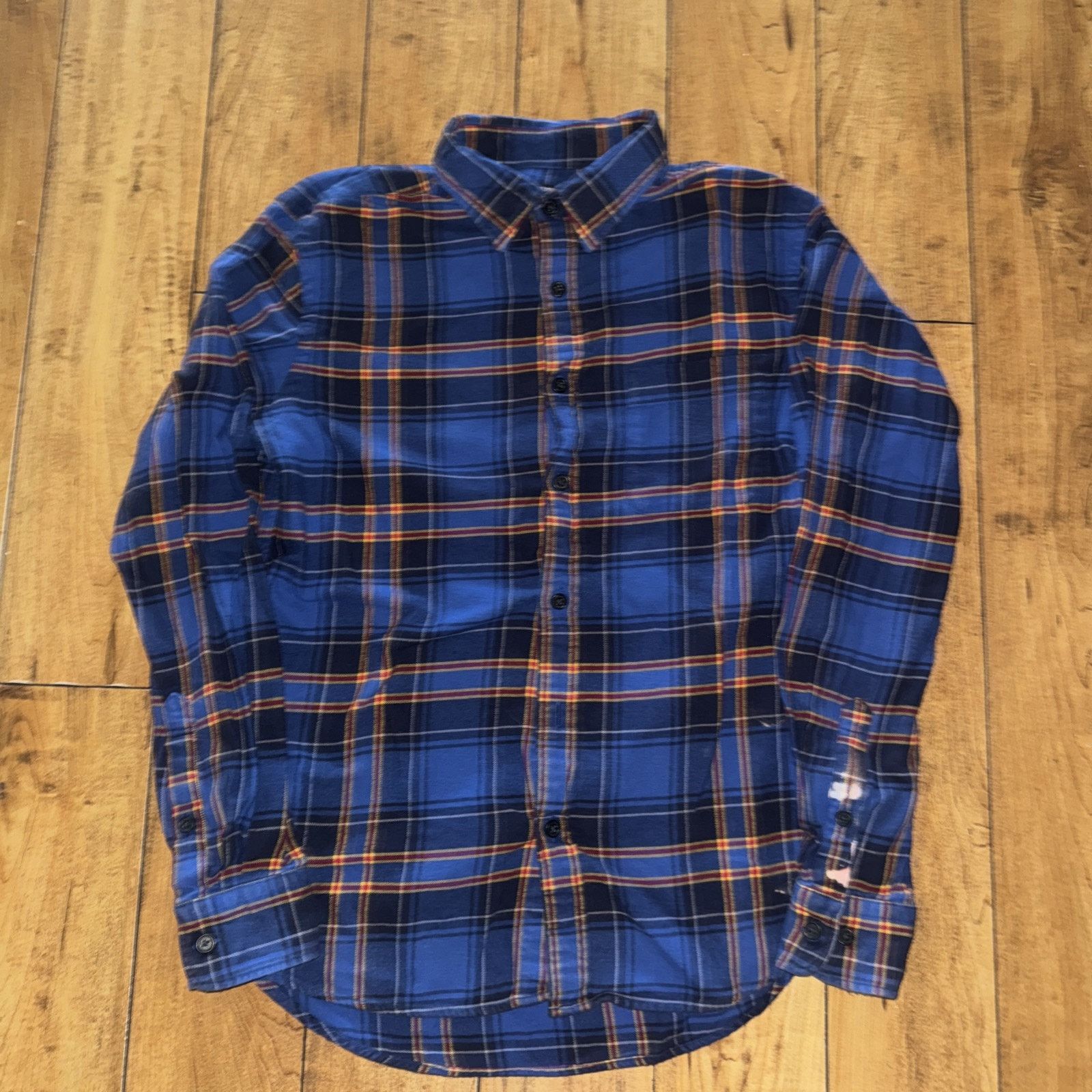 Japanese Brand × Uniqlo Uniqlo Plaid Flannel Blue Medium 19x26 Soft Button Up Shirt Size US M / EU 48-50 / 2 - 1 Thumbnail