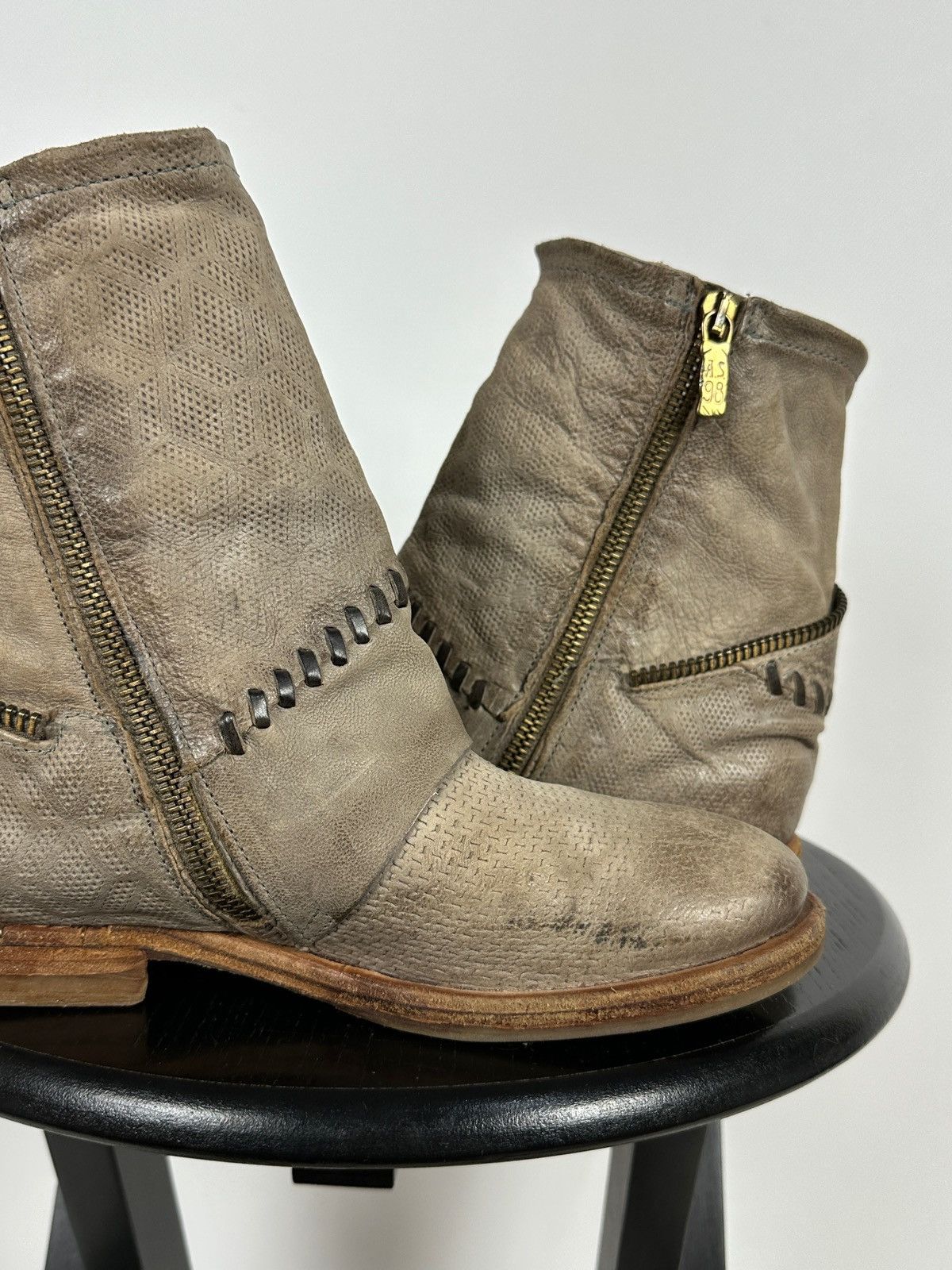 Other A.S.98. Airstep Leather Biker Zip Ankle Boots Size US 7 / IT 37 - 17 Thumbnail