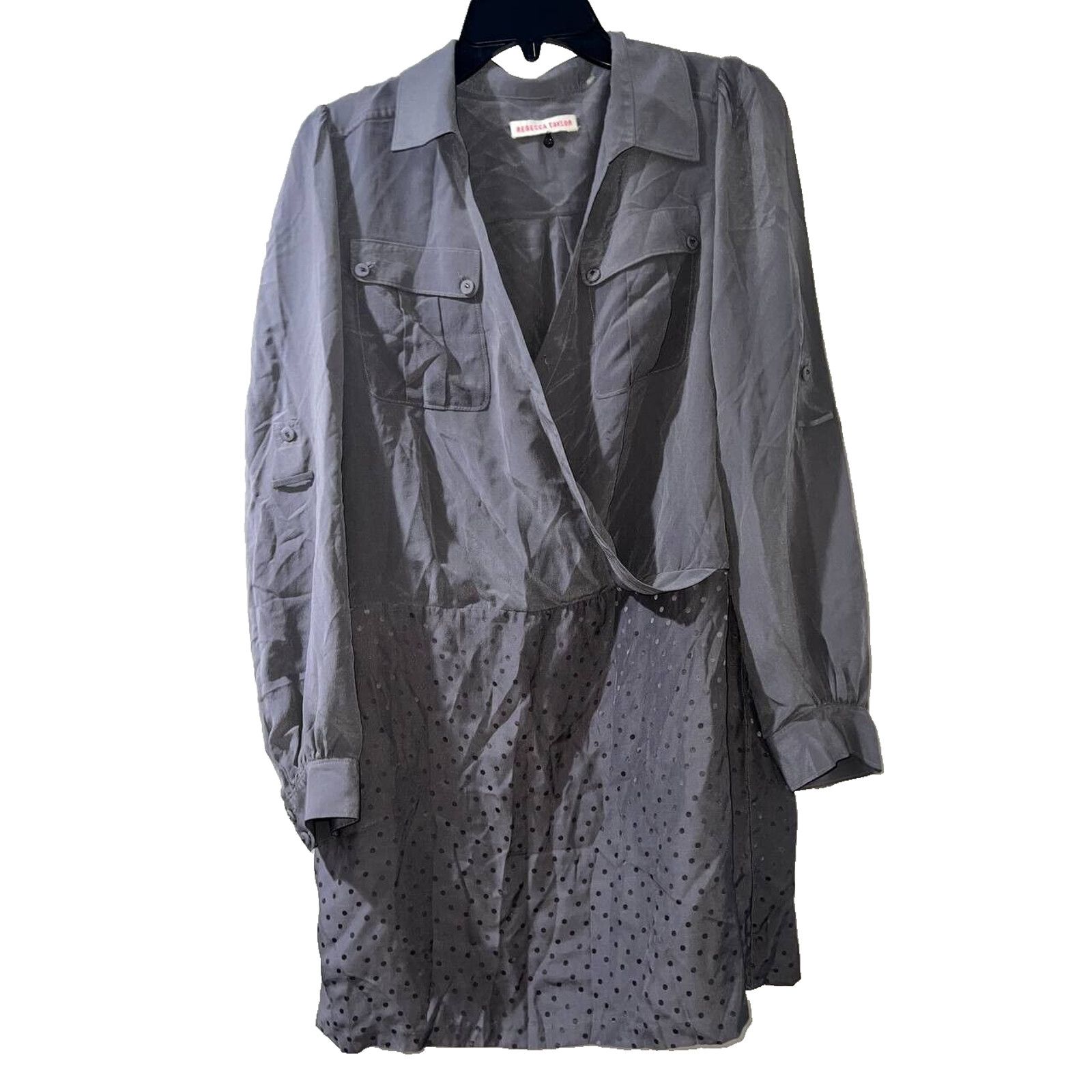 Rebecca Taylor Silk Dress Gray Silver Shade 10 A000072