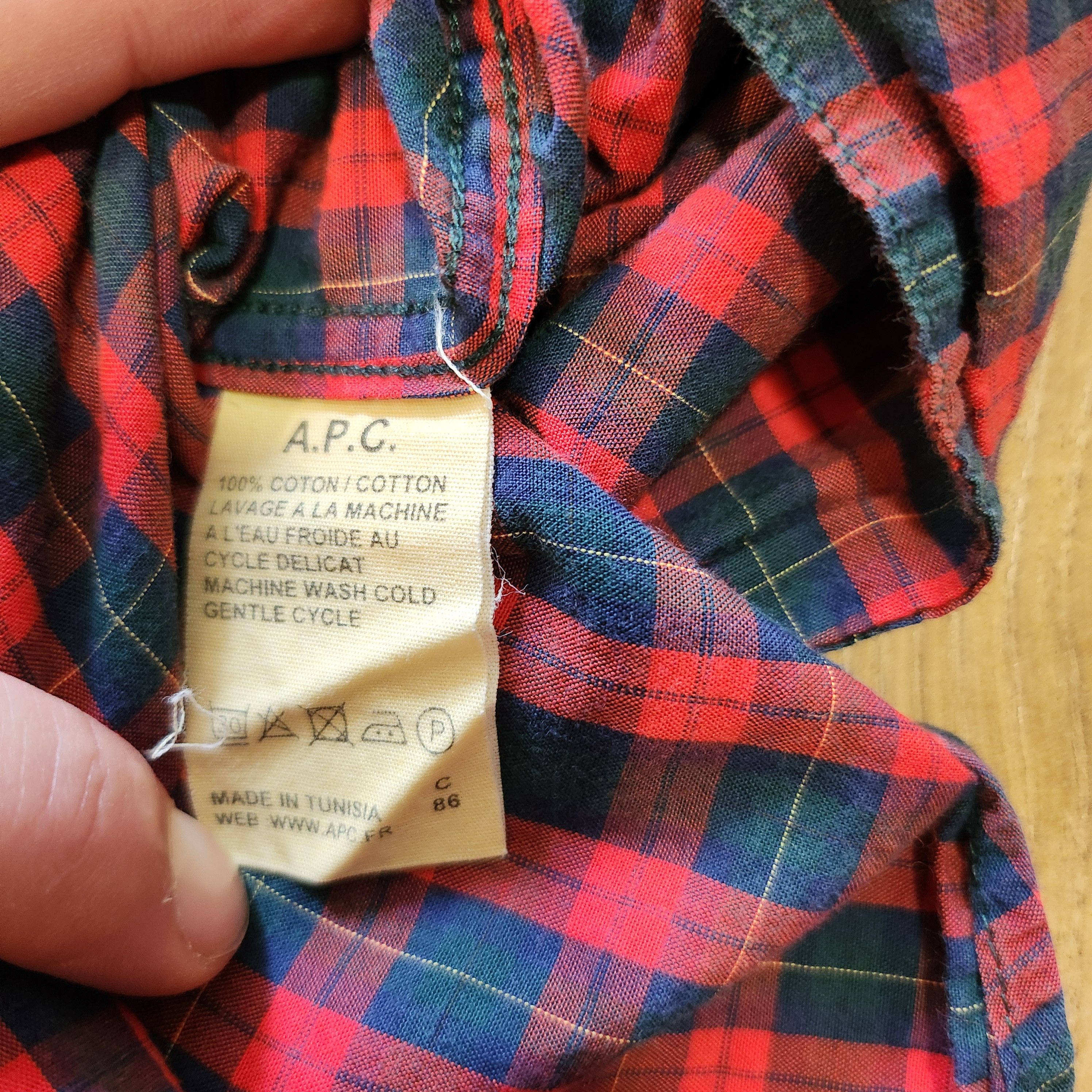 A.P.C. A.P.C. checker red shirt Size US M / EU 48-50 / 2 - 5 Thumbnail
