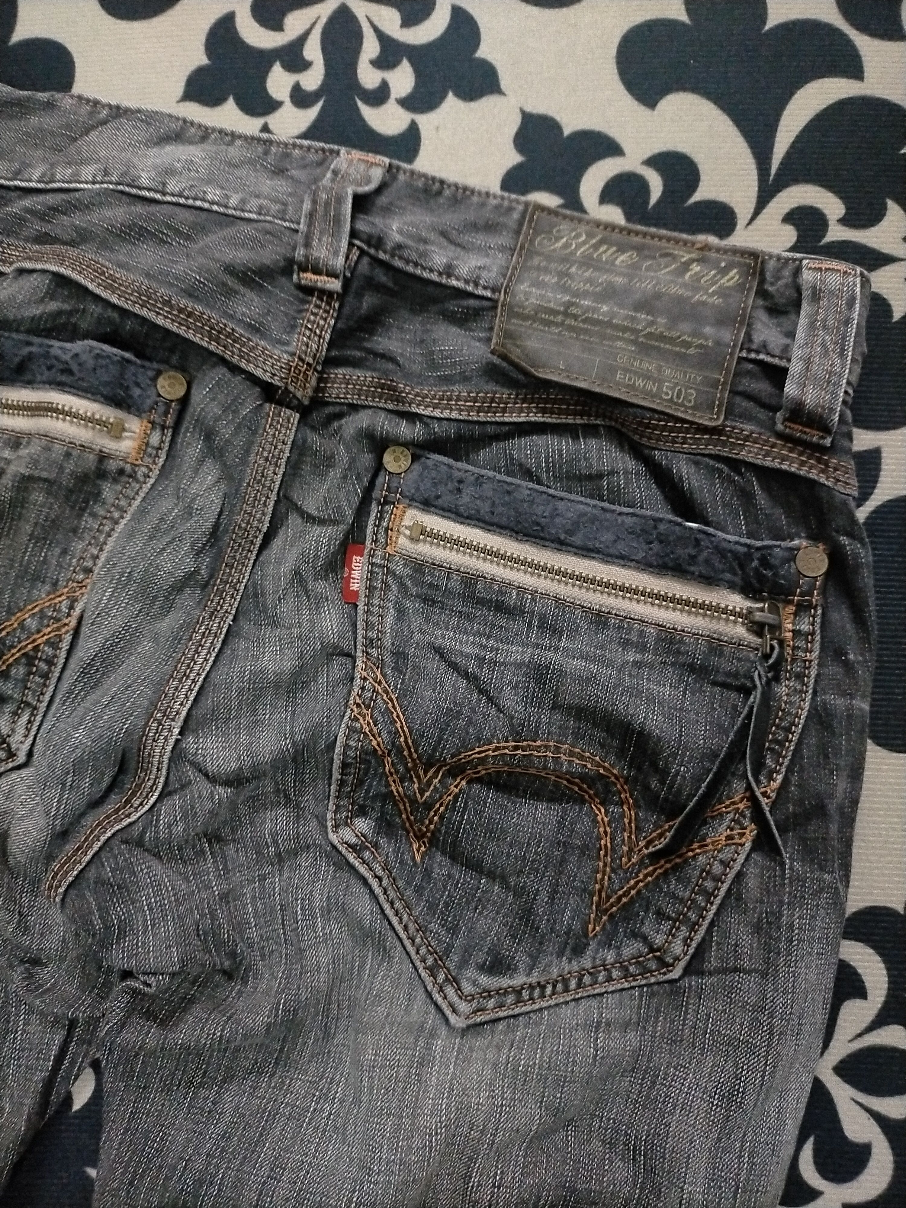 Edwin × If Six Was Nine × KMRii 🔥Sick🔥 Edwin 503 Distressed Ripped Washed Jeans Size US 31 - 8 Thumbnail