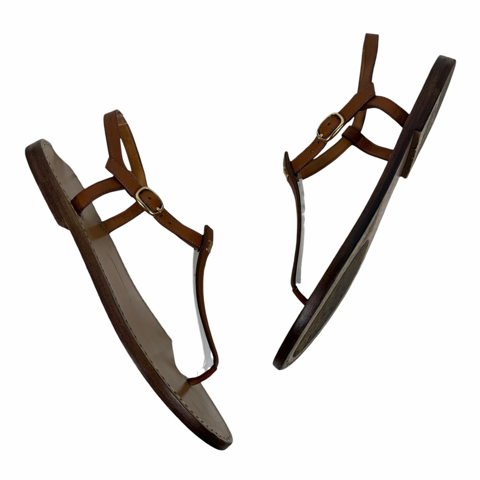 Celine Celine Triomphe Thong Leather Flat Sandal Brown Size 36 Size US 6 / IT 36 - 7 Thumbnail