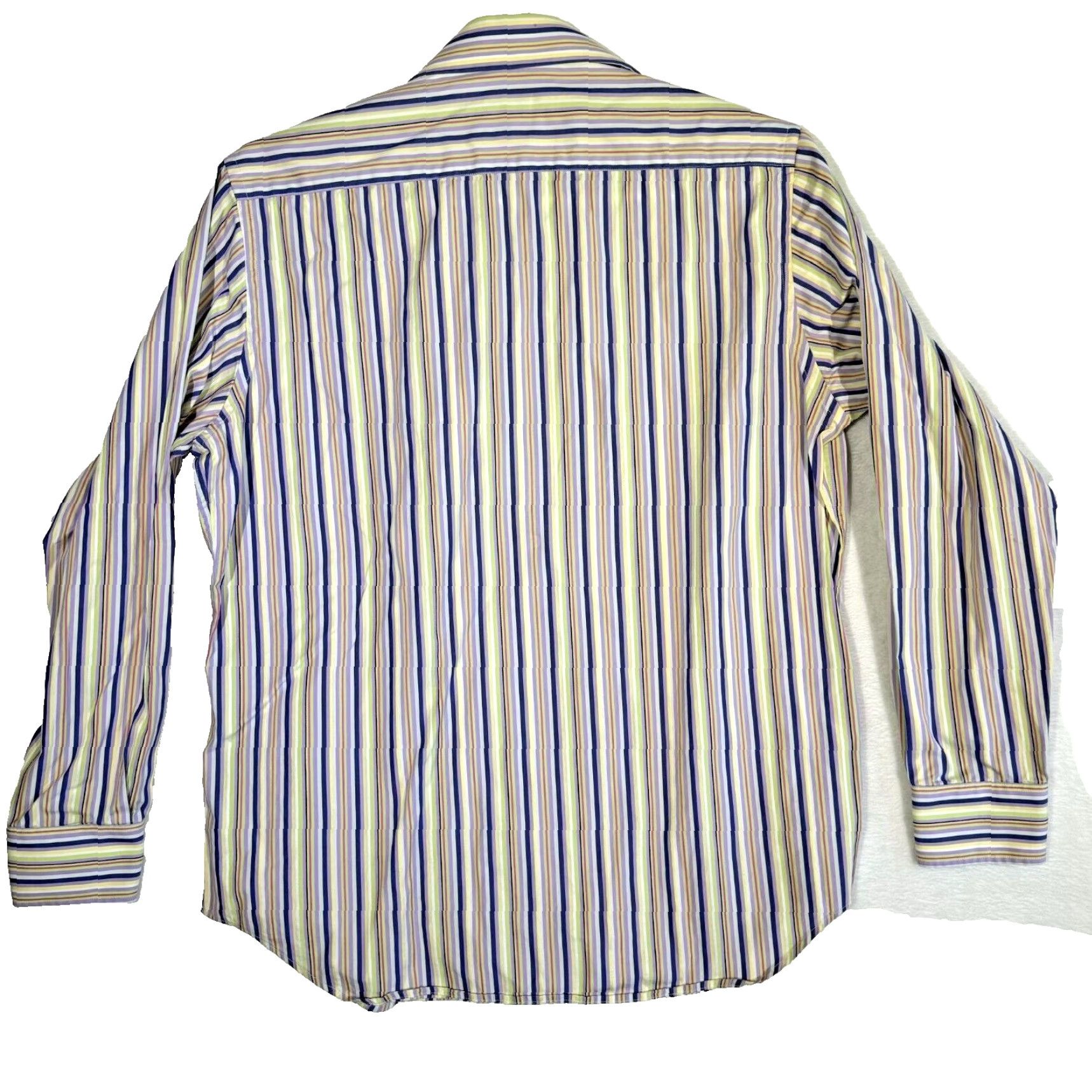 Tailorbyrd TAILORBYRD Men’s L Multicolor Striped Cotton Shirt Button-Up Pockets M591 Size US L / EU 52-54 / 3 - 2 Thumbnail