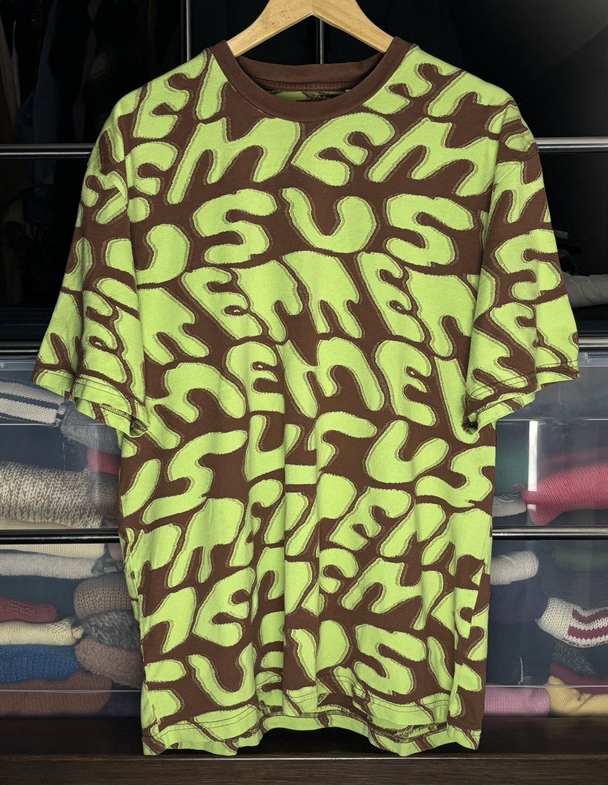 Supreme Supreme Stacked Intarsia Print Rare Crazy Oversized Tee Size US L / EU 52-54 / 3 - 1 Thumbnail