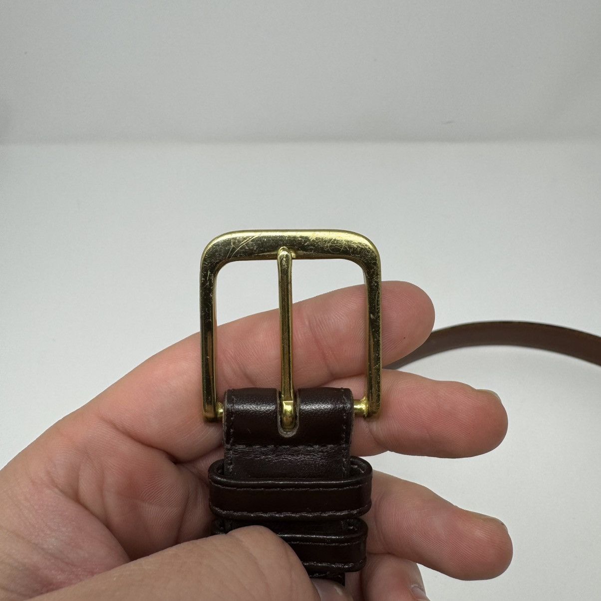 Coach Coach 5800 Burnished Cowhide Brass Buckle Belt Men's 40 Size 40 - 2 Thumbnail