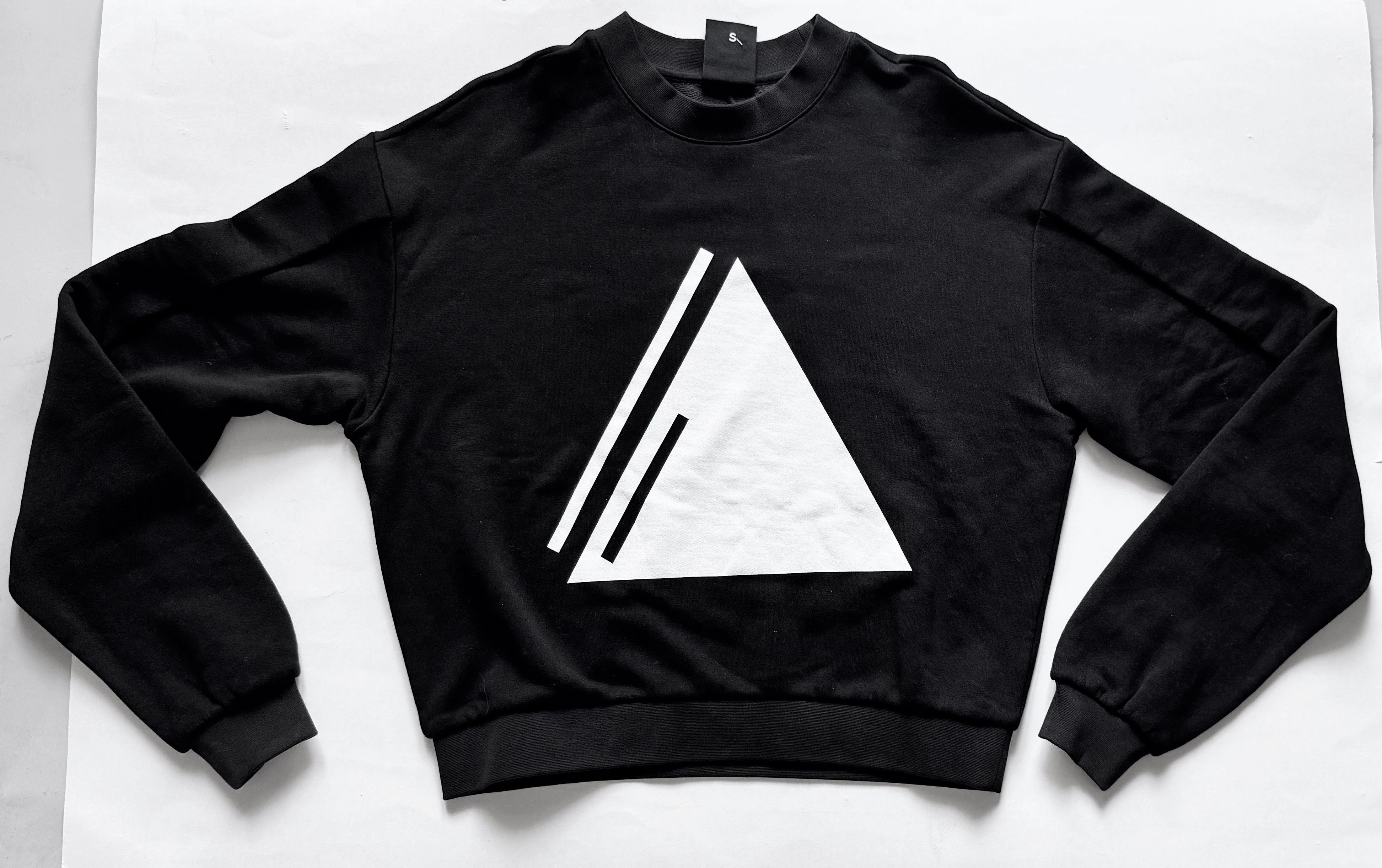 Thom Krom Thom Krom Unisex Black Sweater with white Triangle PRINT S Size S / US 4 / IT 40 - 5 Thumbnail