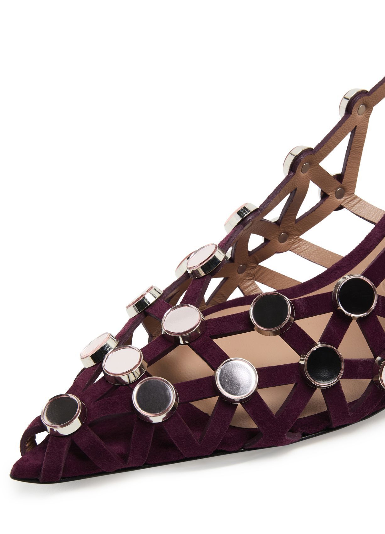 The Attico o1s22i1n0325 Grid Slingback Pumps in Burgandy Size US 10 / IT 40 - 6 Thumbnail