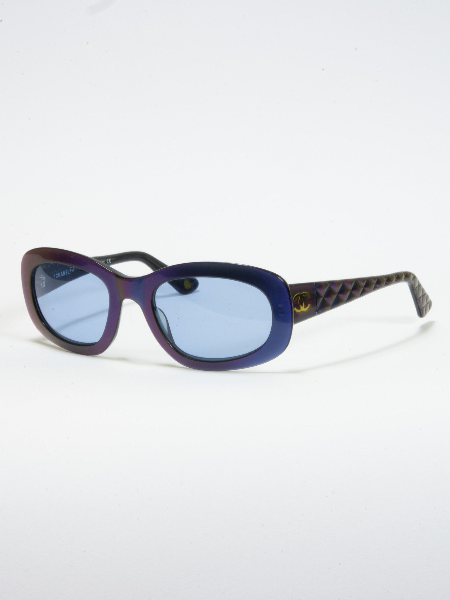 image of Vintage Purple/blue Chanel Sunglasses, Women's