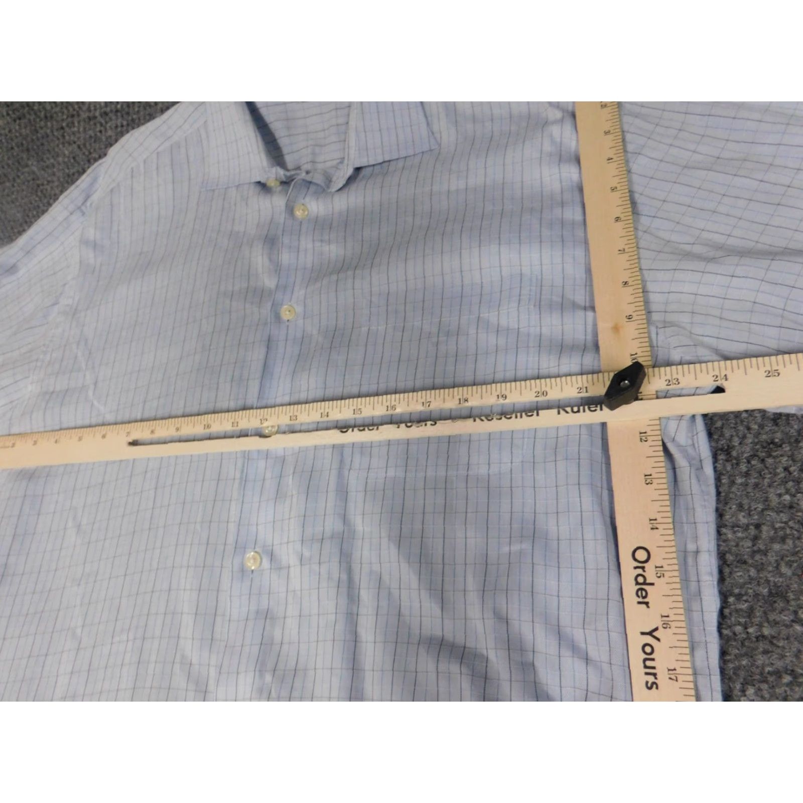 Vintage Bachrach Mens Shirt Dress Shirt Blue Plaid Button-Down 16.5 Regular Collar Non-Iron Breathable Size US XL / EU 56 / 4 - 4 Thumbnail