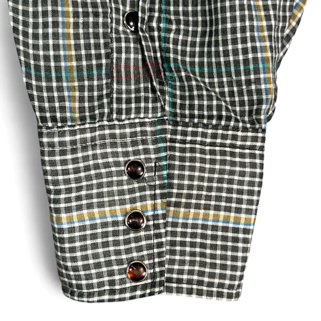 Vintage VINTAGE Panhandle Slim Western Shirt Adult EXTRA LARGE Brown Plaid Pearl Snap Long Sleeve Size US XL / EU 56 / 4 - 5 Thumbnail