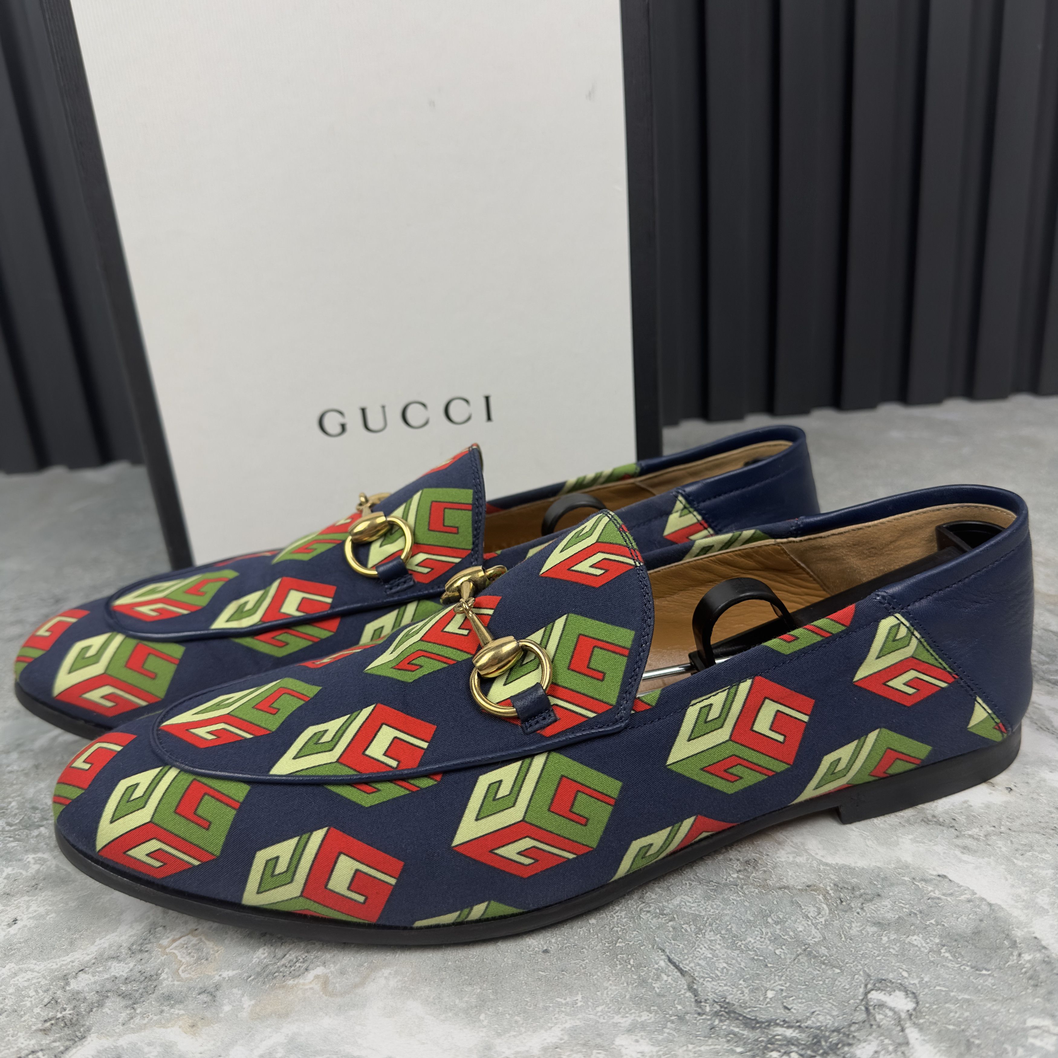 Canvas Mr. Porter Cube Horsebit Loafers