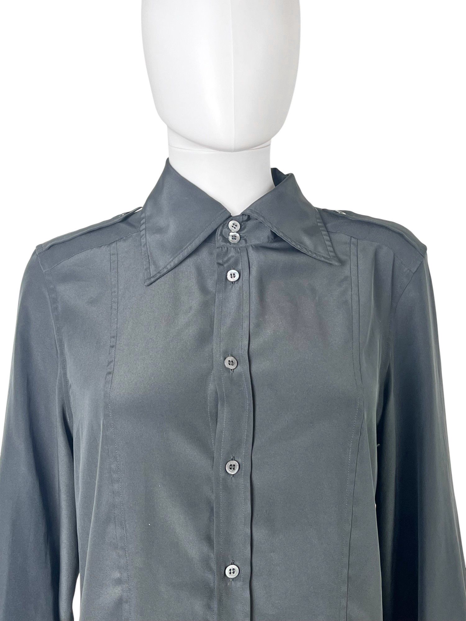 Gucci by Tom Ford S/S 1998 Black Military Shirt Size L / US 10 / IT 46 - 4 Thumbnail