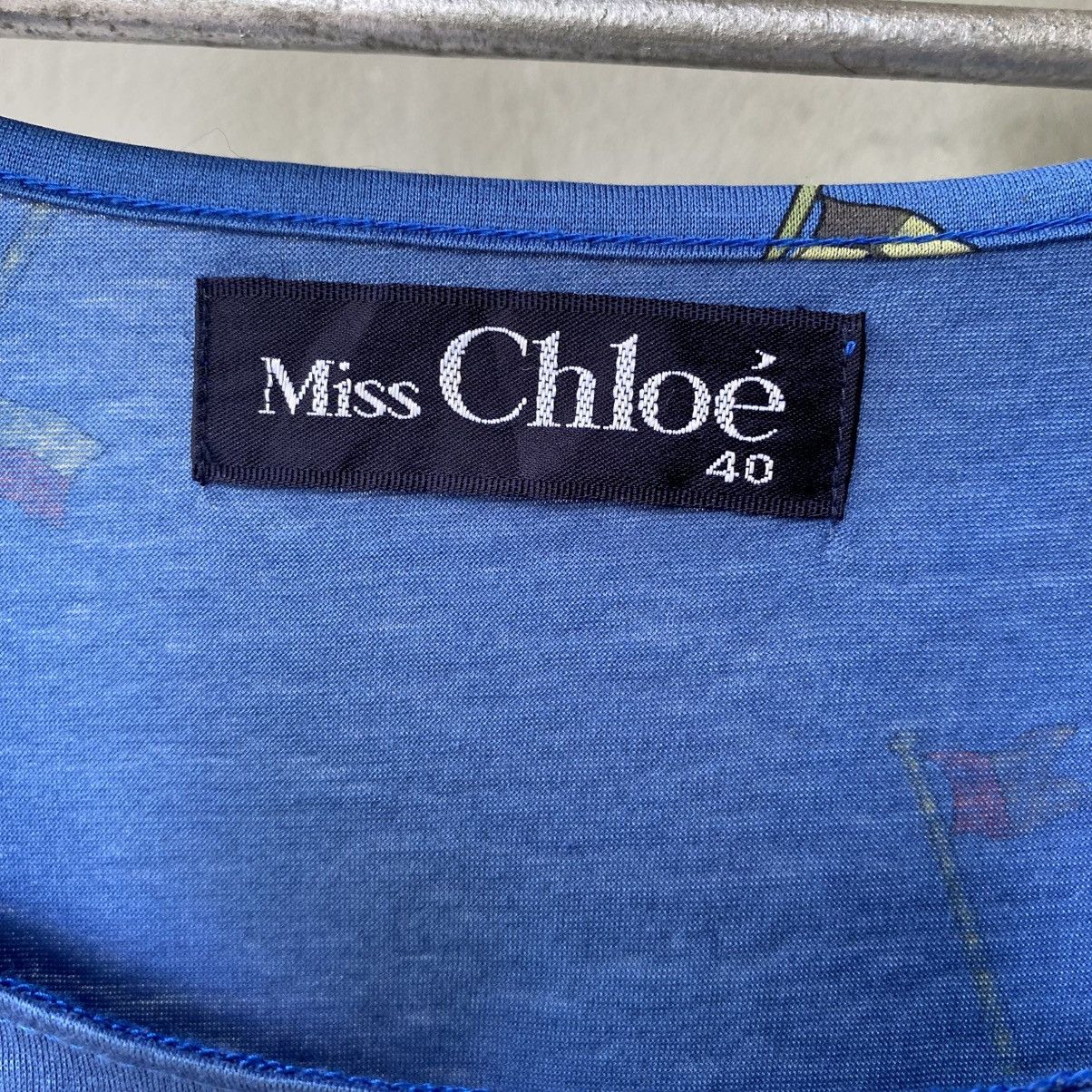 Chloe Miss Chloẻ Blue Deep V-Neck Tee Size S / US 4 / IT 40 - 7 Thumbnail