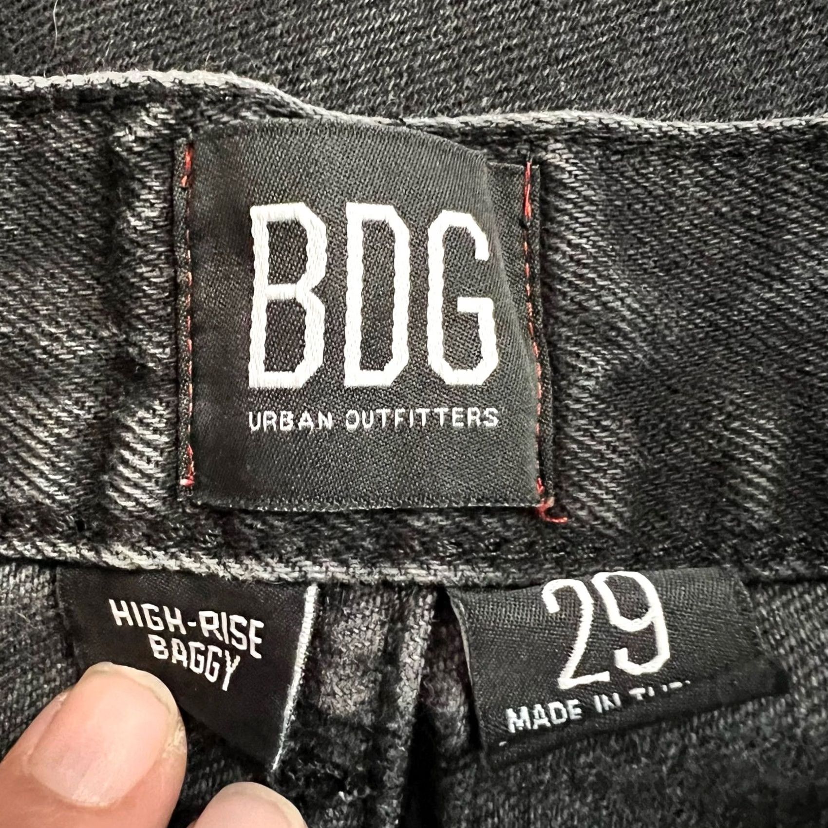 Bdg BDG Urban Outfitters Jeans Womens 29 High Rise Baggy Wide Black Distressed Wide-Leg Pants Womens 29 Regular Black Distressed BDG Jeans Size 29" - 5 Thumbnail