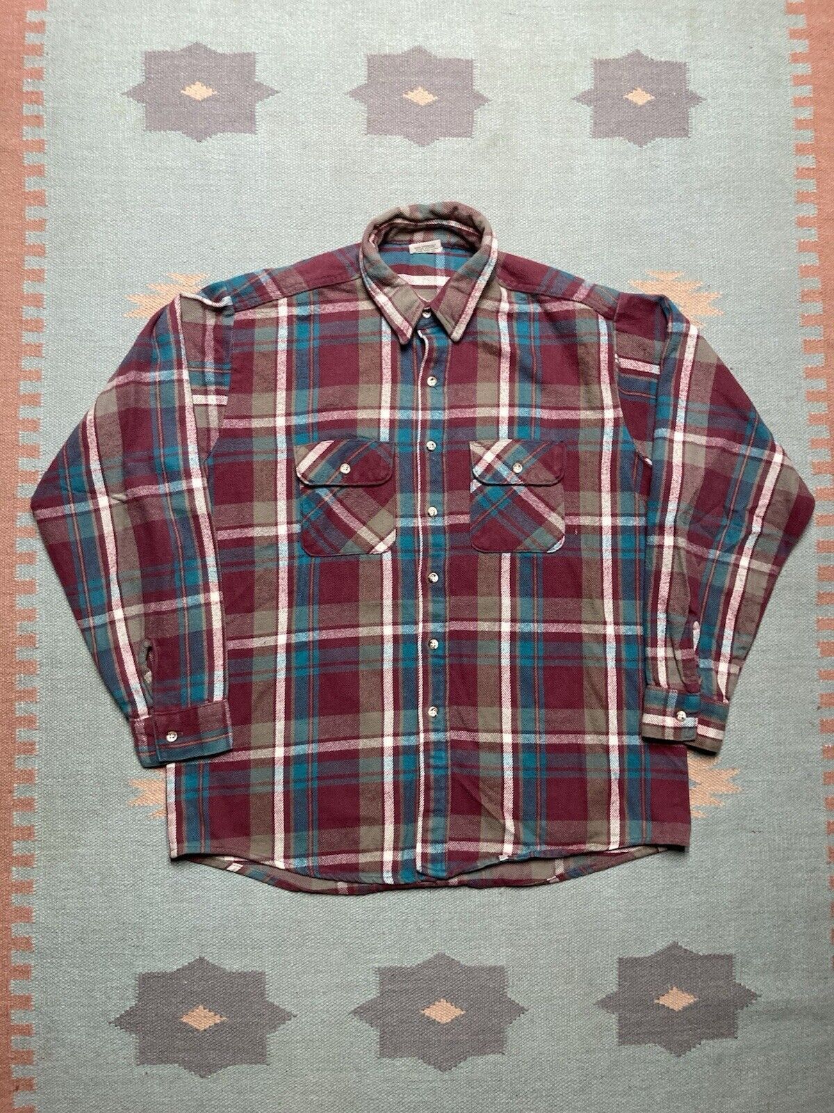 FiveBrother × Vintage VTG five brother flannel shirt woven cotton check XL tall Size US XL / EU 56 / 4 - 1 Thumbnail