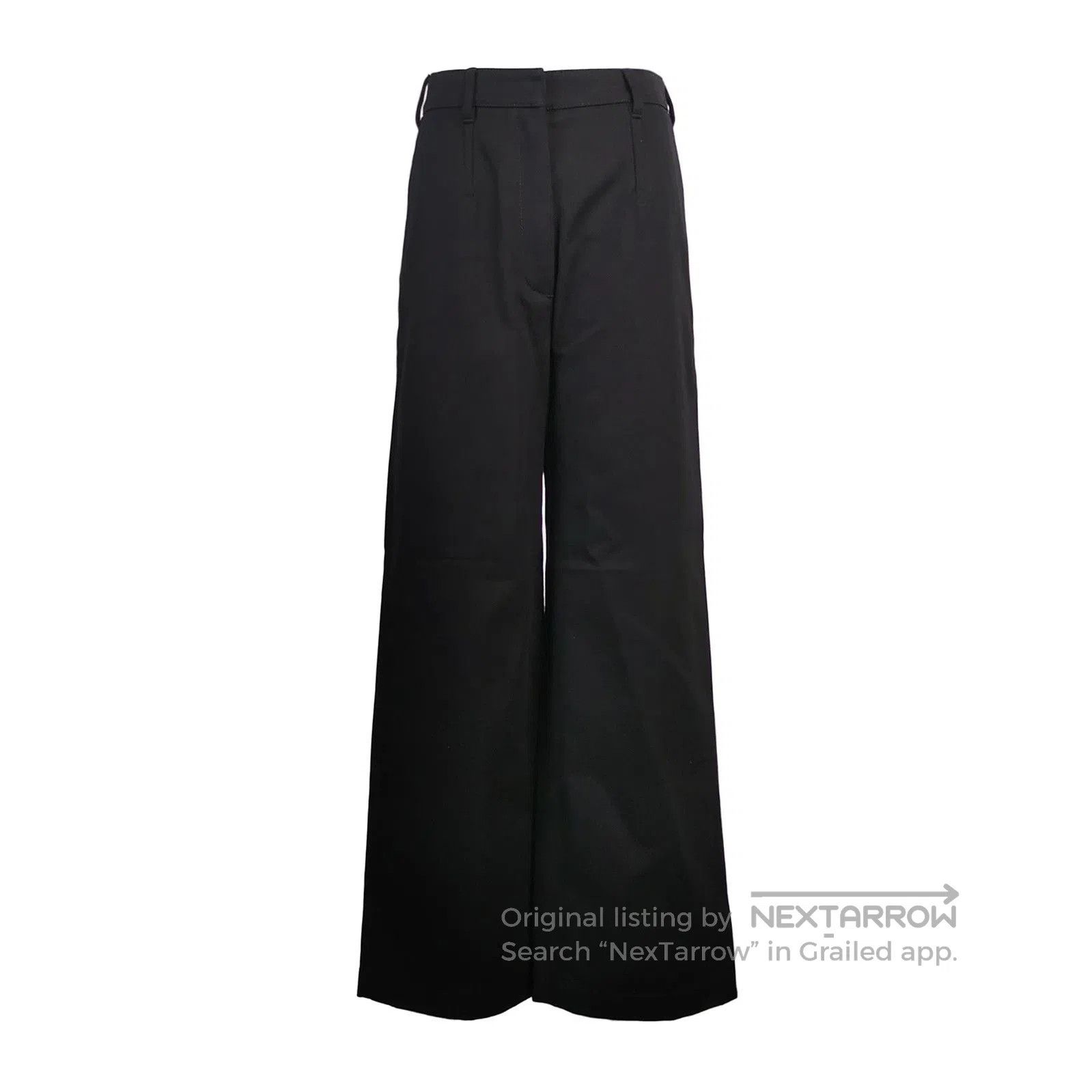 Prada Black Cotton Triangle Logo Trousers .