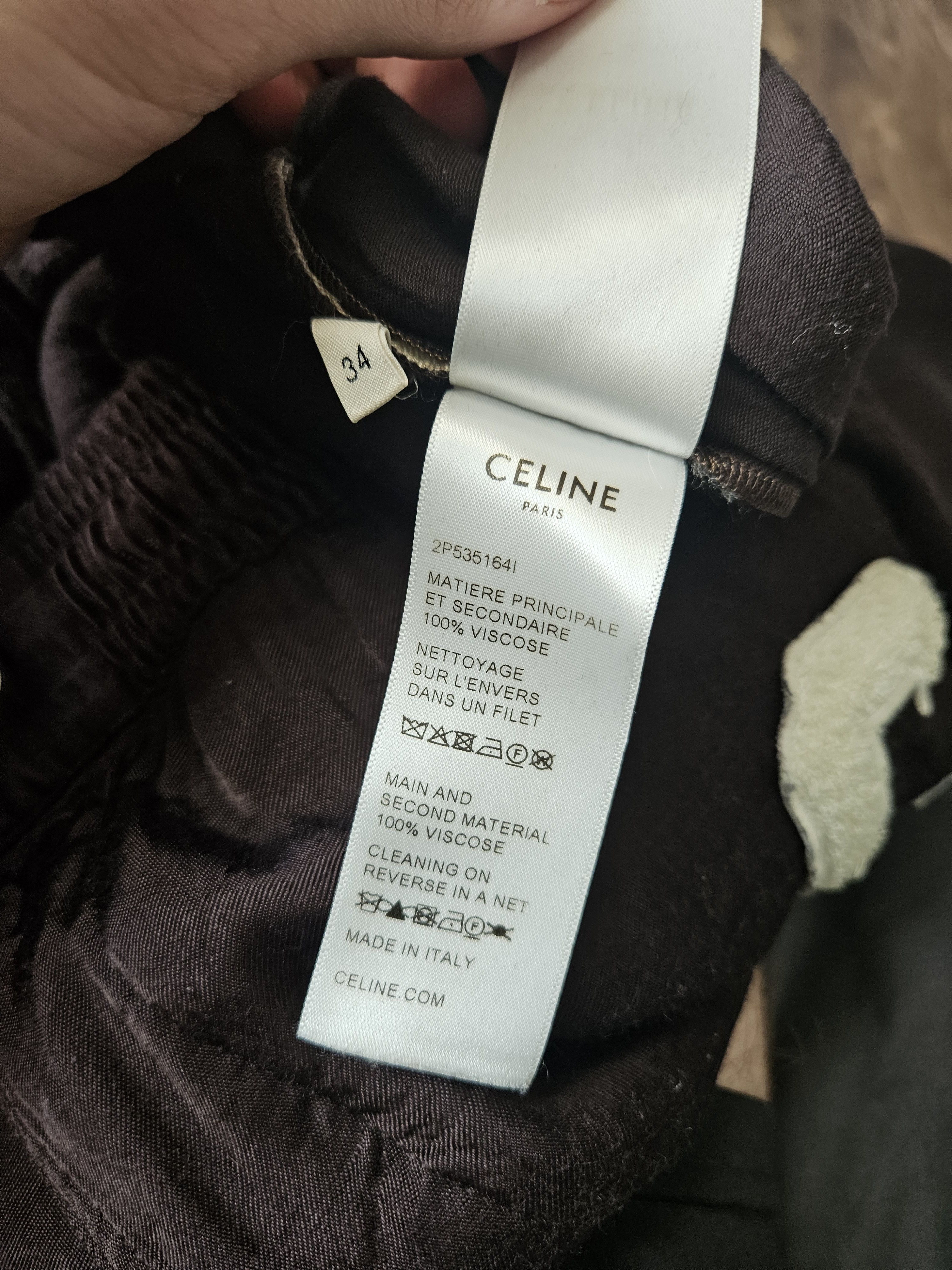 Celine Brown Viscose C Patch Track Pants Size US 34 / EU 50 - 10 Thumbnail