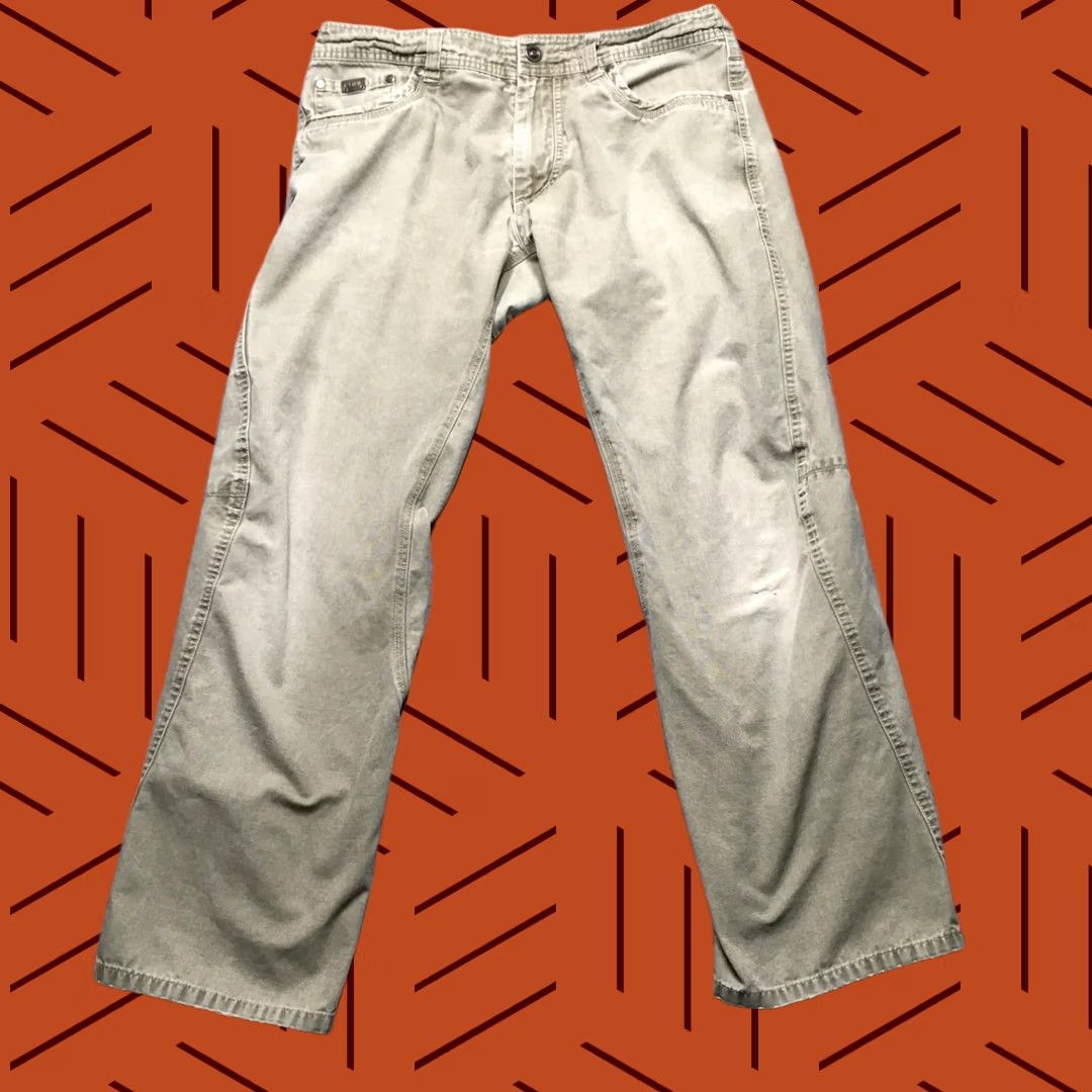 Vintage Kuhl Outkast Pants Mens 34x32 Beige Canvas Relaxed Straight Leg Front Zip Pocket 5-Pocket Size US 34 / EU 50 - 1 Thumbnail