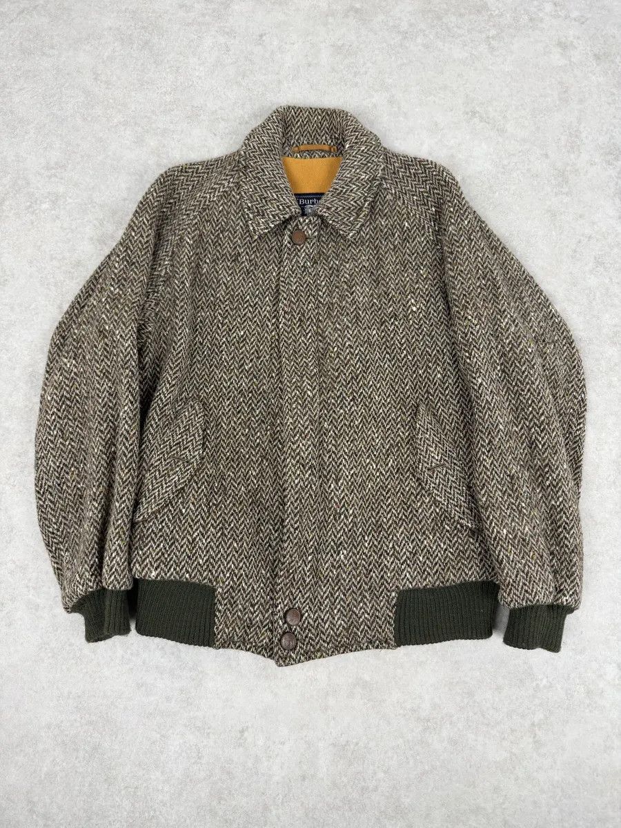 Burberry 2000s Burberry Grey Wool Aviator Bomber Jacket Size US M / EU 48-50 / 2 - 1 Thumbnail