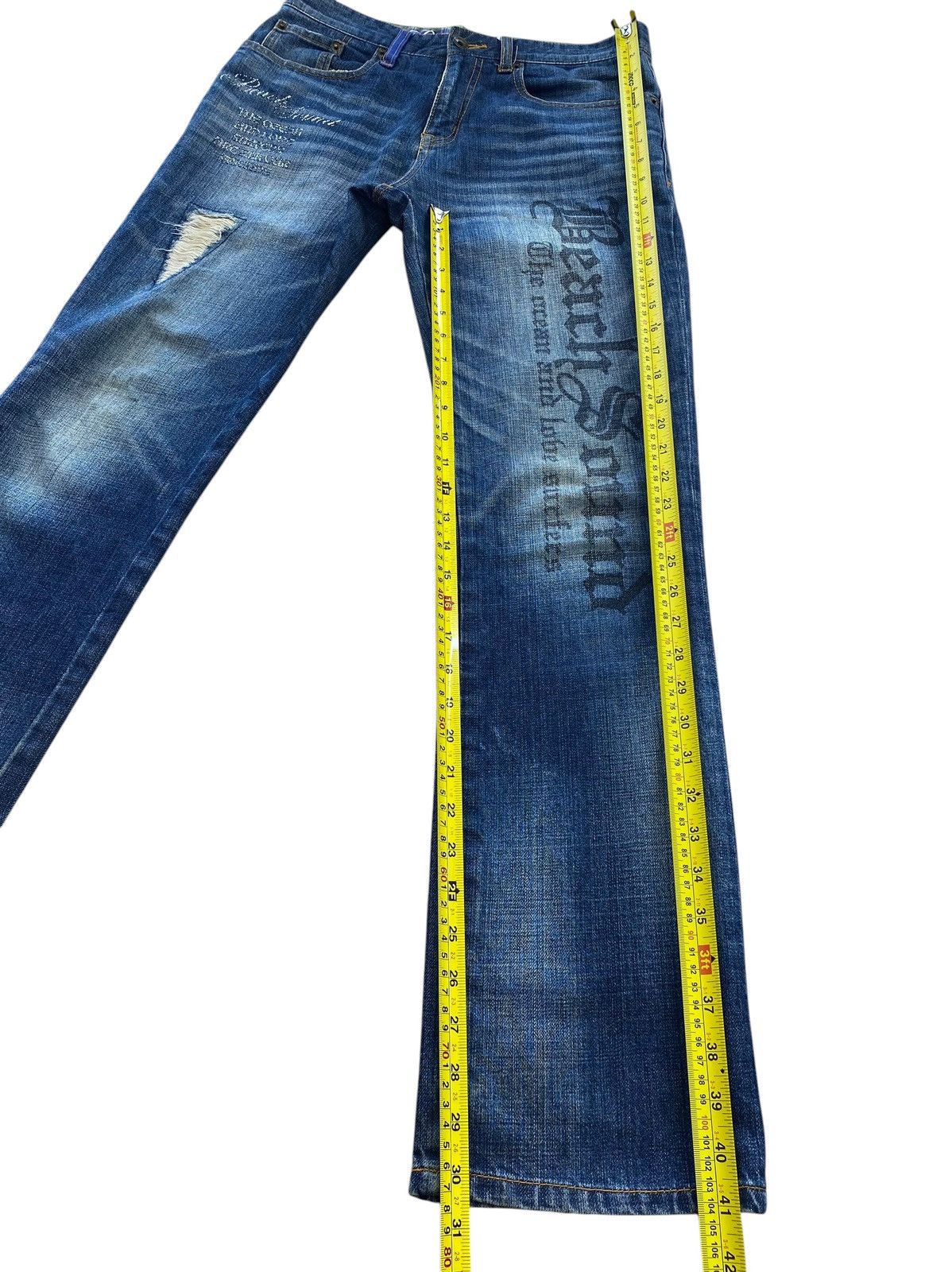 Japanese Brand Japanese Brand Faded Wash Whiskered Style Straight Leg Jeans Size US 31 - 8 Thumbnail