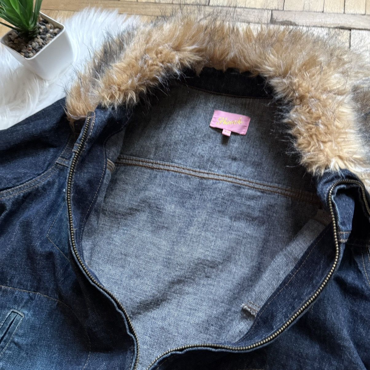 If Six Was Nine 📌 Vintage Hooch If Six Was Nine Style Denim Fur Jacket Size US M / EU 48-50 / 2 - 14 Thumbnail