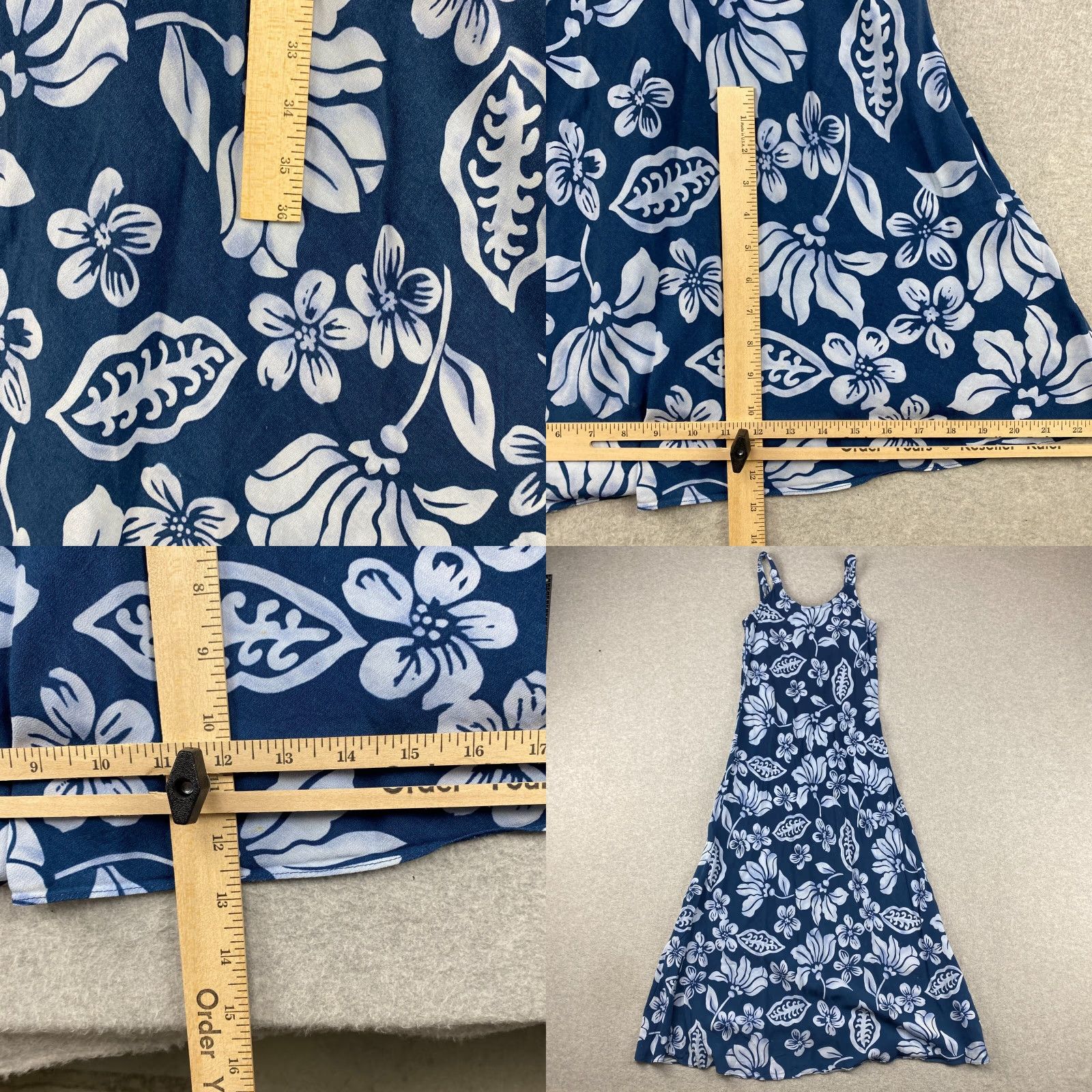 Hilo Hattie VINTAGE Hilo Hattie Hawaiian Dress Womens M Blue Strap Midi Floral Rayon Dress Size M / US 6-8 / IT 42-44 - 8 Thumbnail