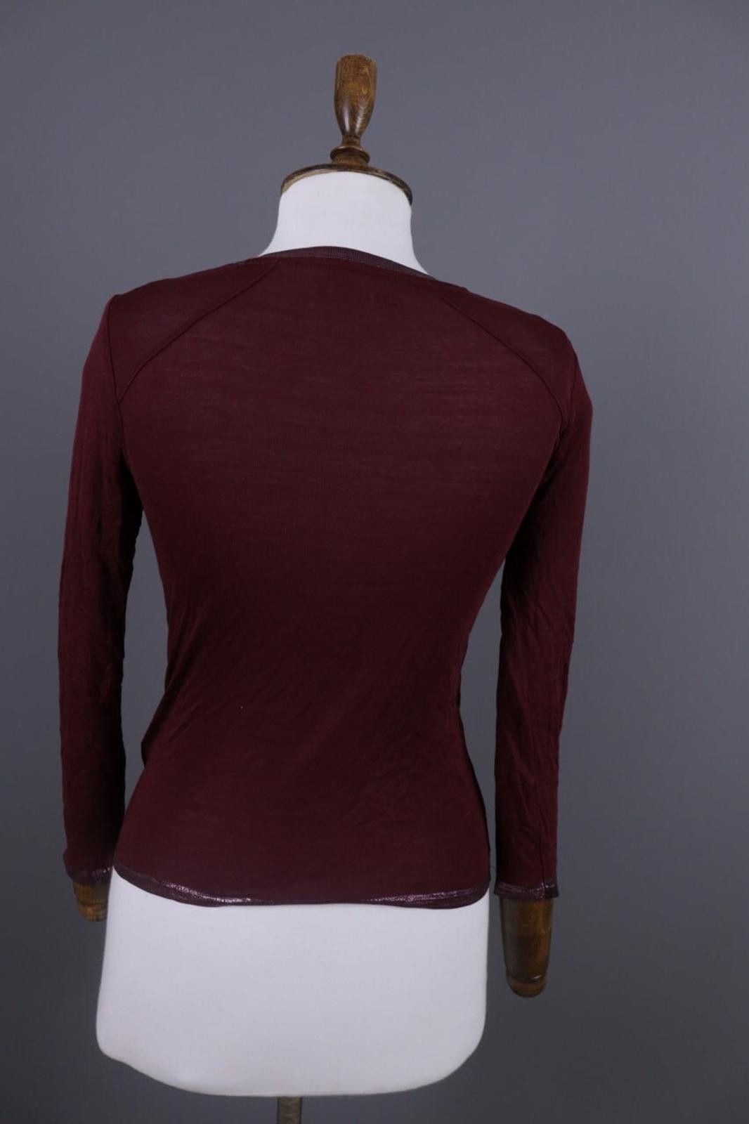 Zadig & Voltaire Zadig & Voltaire Chlo Poil Burgundy Knit Henley Shirt Size S Size S / US 4 / IT 40 - 11 Thumbnail