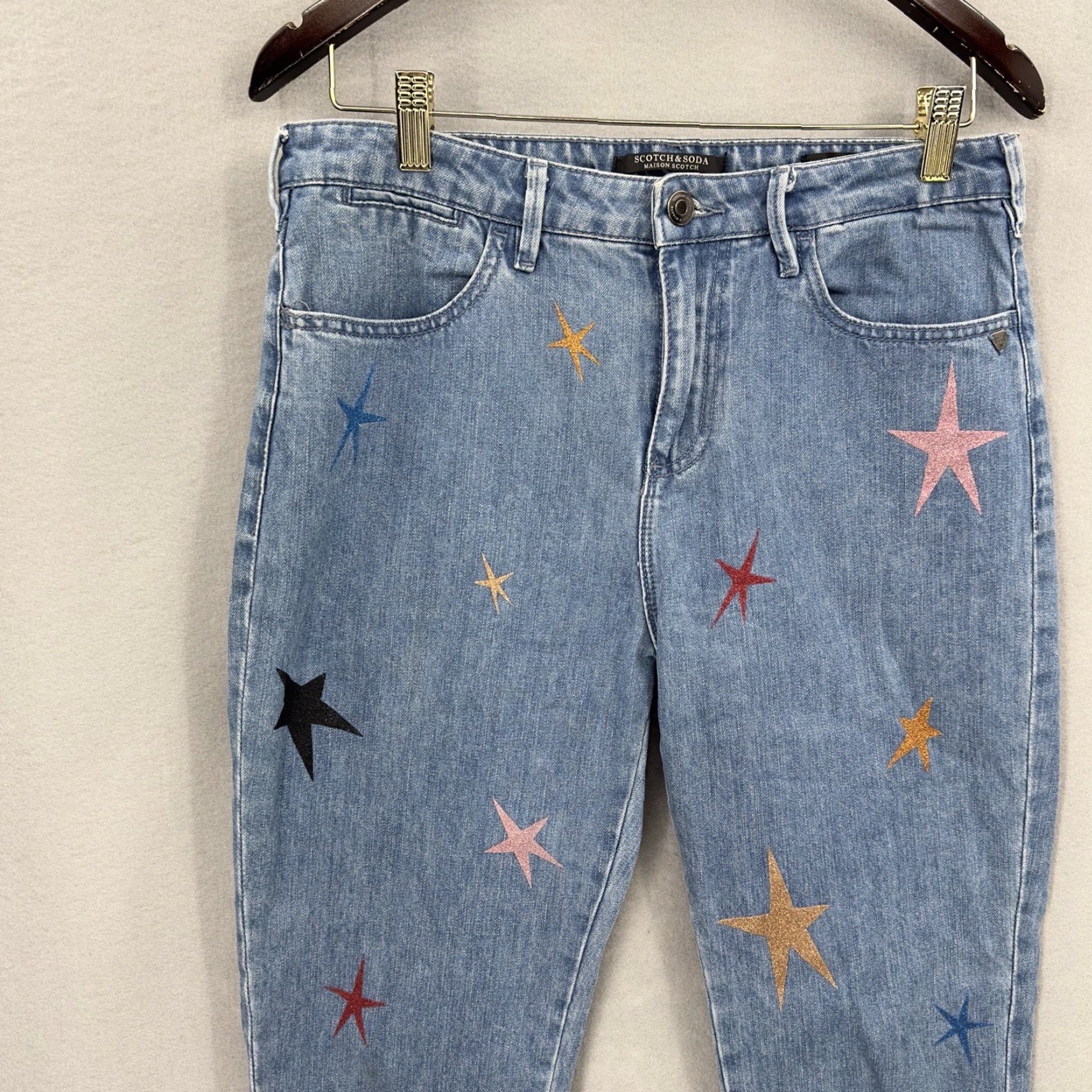 Scotch & Soda Scotch & Soda Jeans Womens 27 Tapered Boho 5-Pocket Denim Blues High Rise 27 Jeans Womens Boyfriend Stars Cottage Boho READ Size 27" / US 4 / IT 40 - 2 Thumbnail