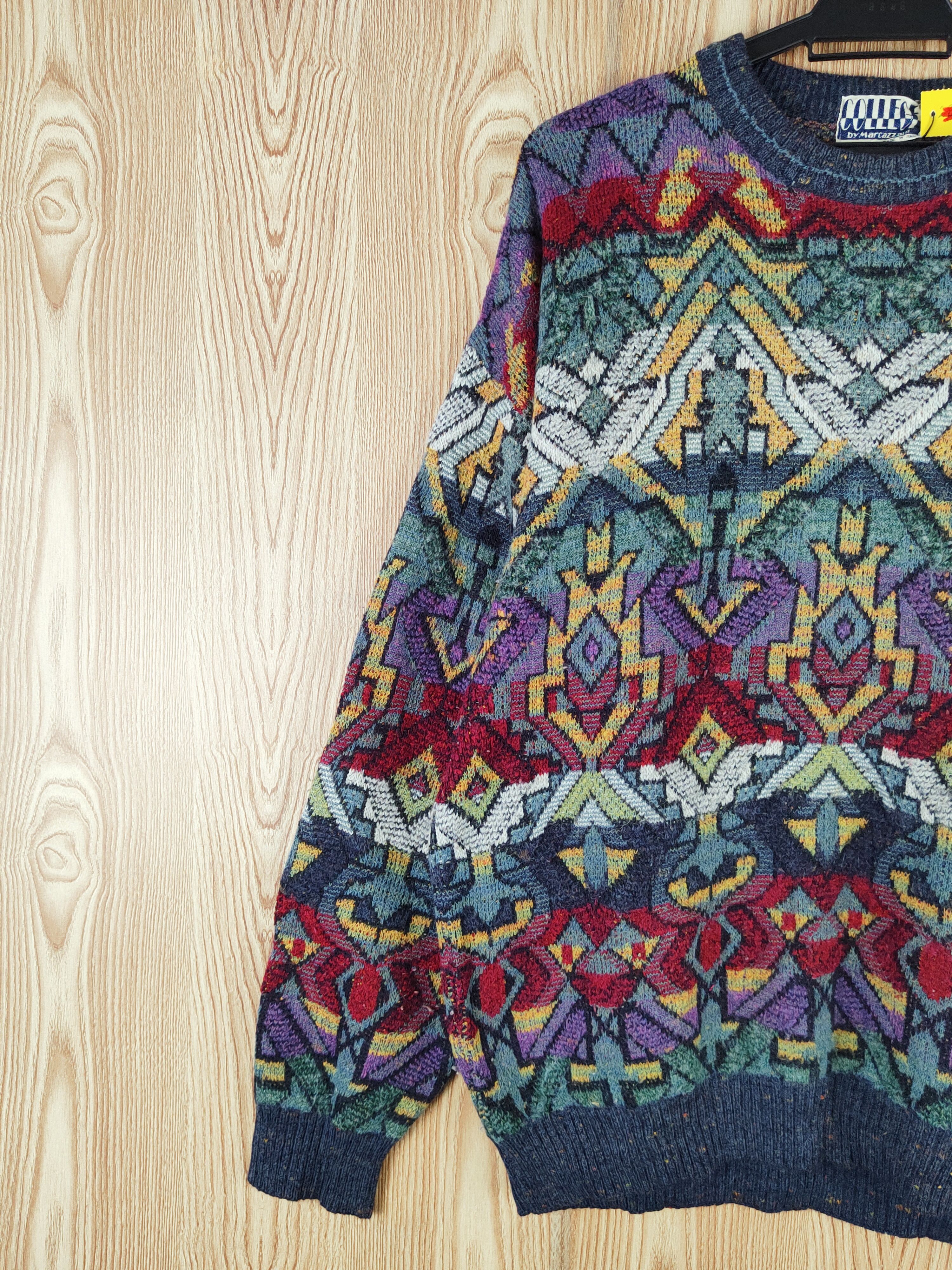 Japanese Brand College Mix Color art Knitwear Sweatshirts #W160 Size US L / EU 52-54 / 3 - 3 Thumbnail