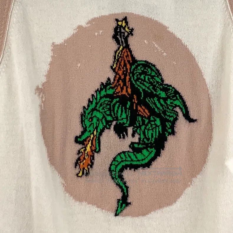 Dior Dior Colour-blocked dinosaur embroidery cashmere round-nec Size XS / US 0-2 / IT 36-38 - 4 Thumbnail