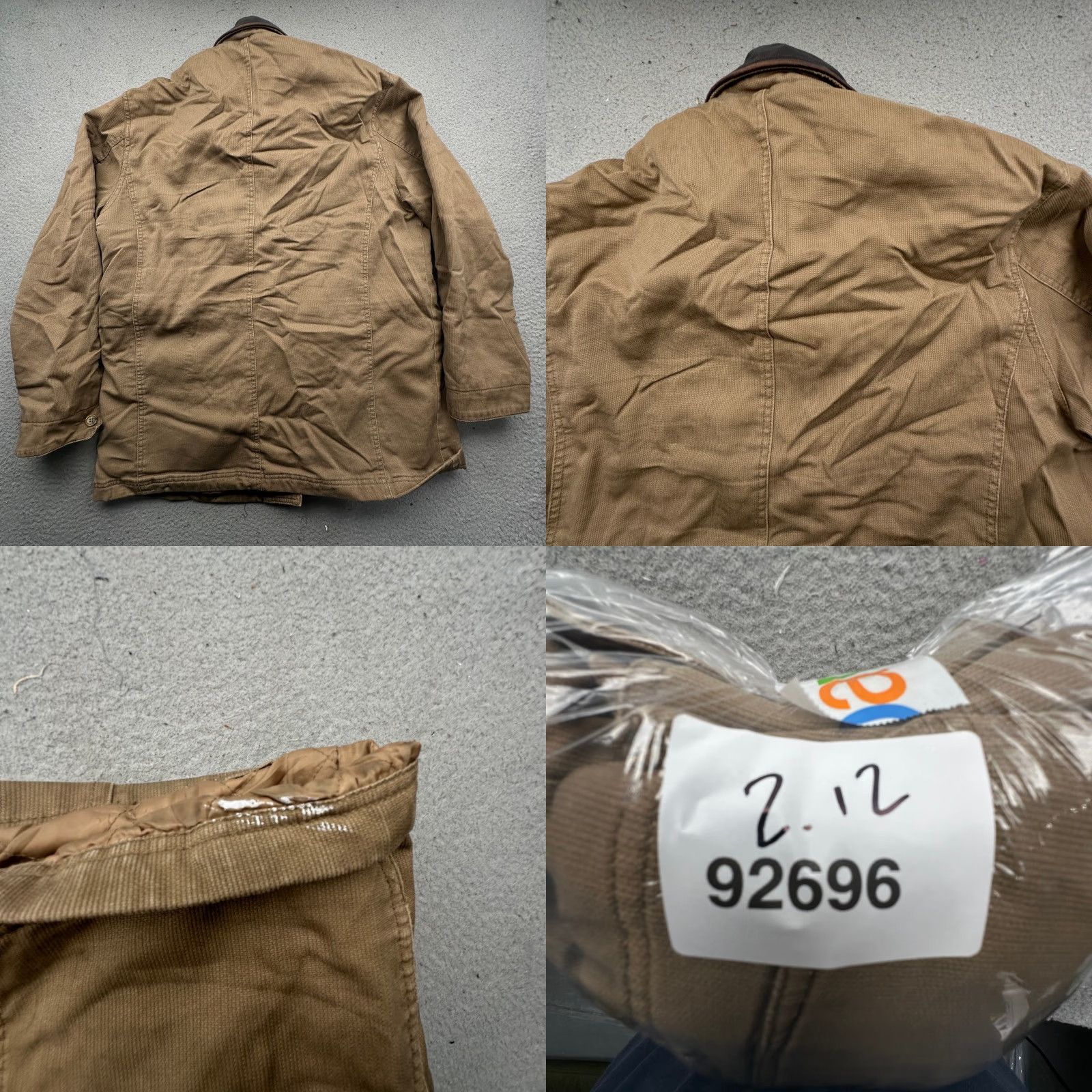 Vintage VINTAGE GH Bass Co Barn Chore Work Field Coat Jacket Mens Large Leather Collar Button Pockets Lined Brown Size US L / EU 52-54 / 3 - 8 Thumbnail