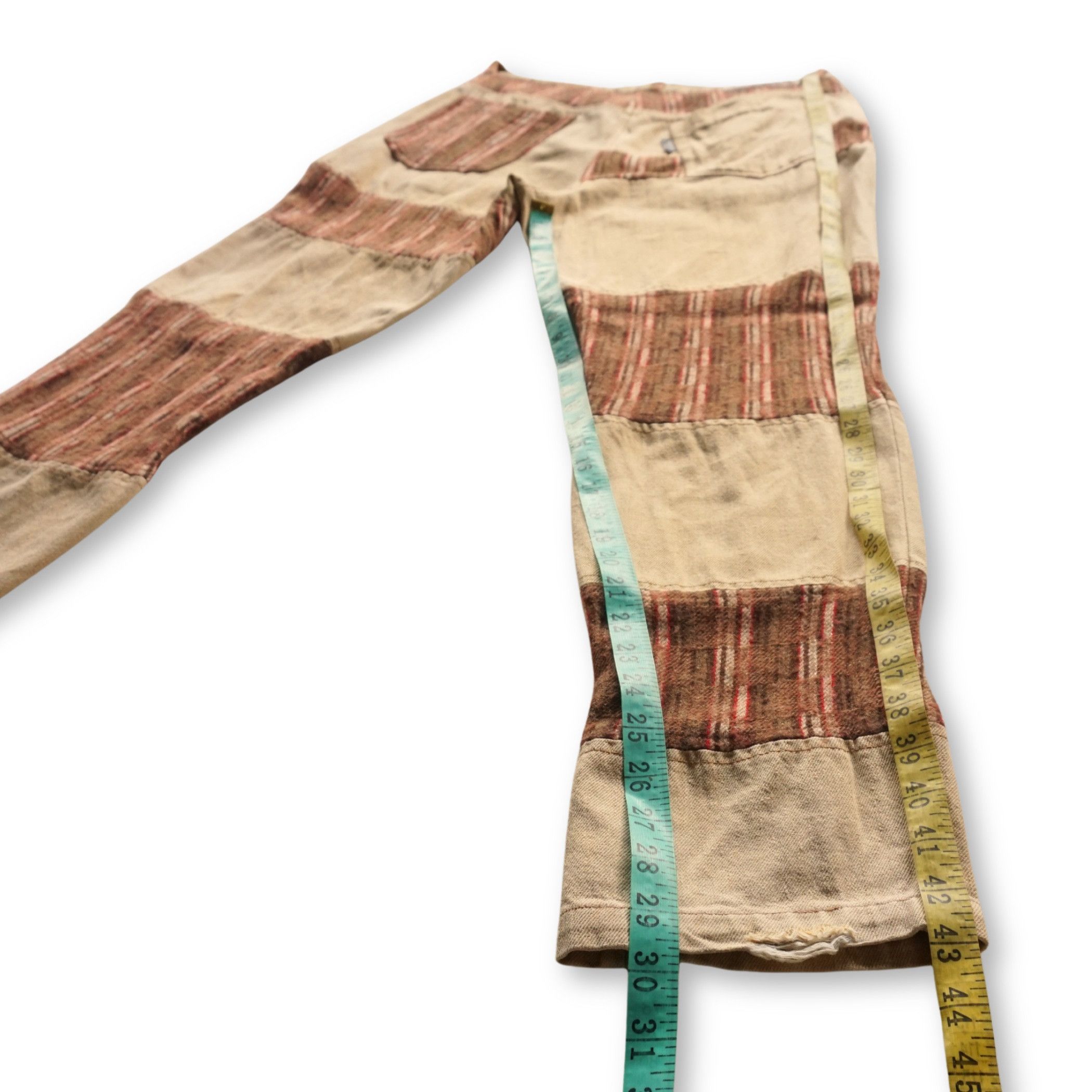 Japanese Brand GIGGLYROY Cotton & Wool Patchwork Jeans Size US 31 - 13 Thumbnail