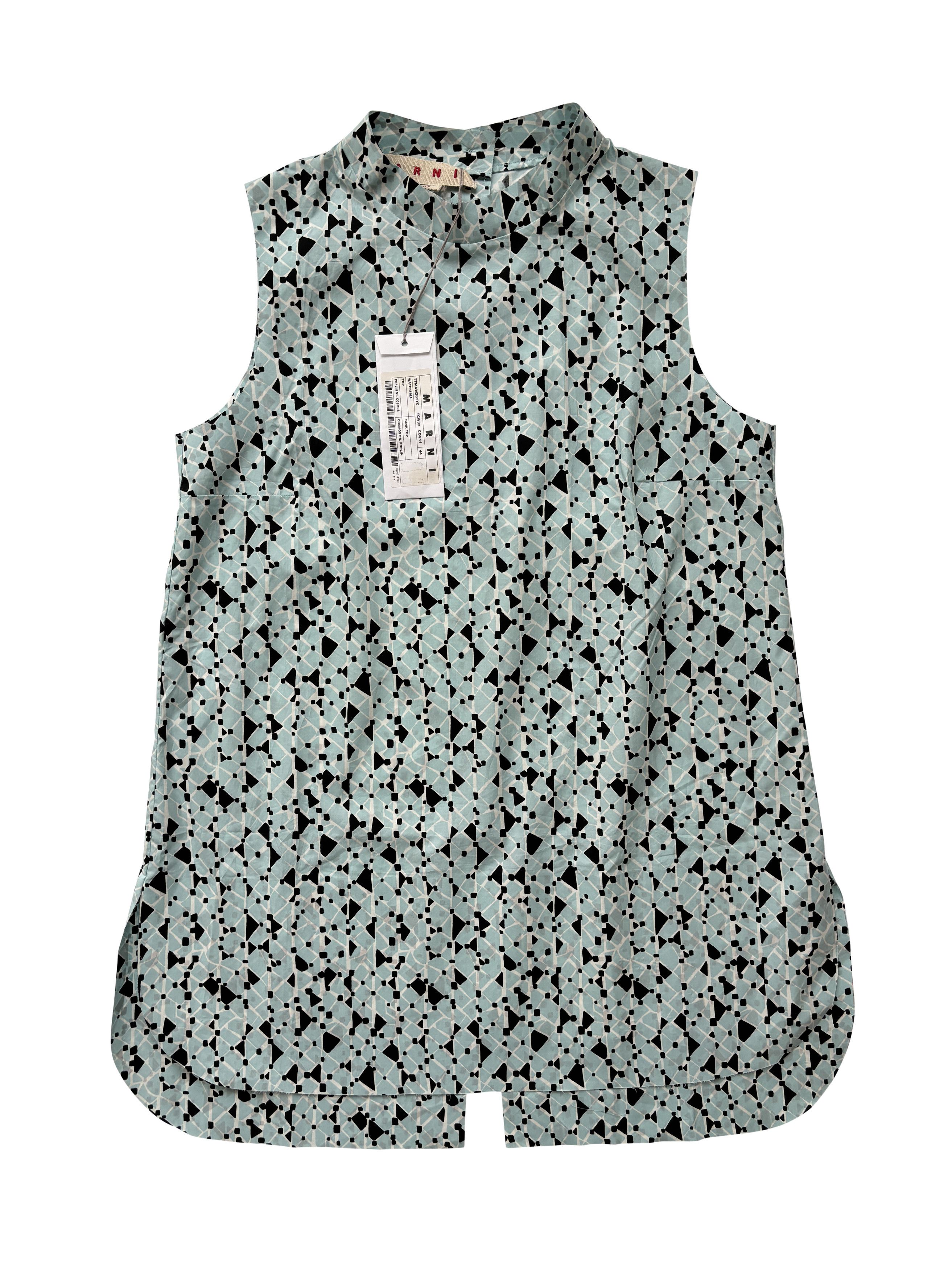 Marni ⚡️QUICK SALE⚡️Marni Turquoise Geometric Patterned Tank Top Size M / US 6-8 / IT 42-44 - 1 Thumbnail