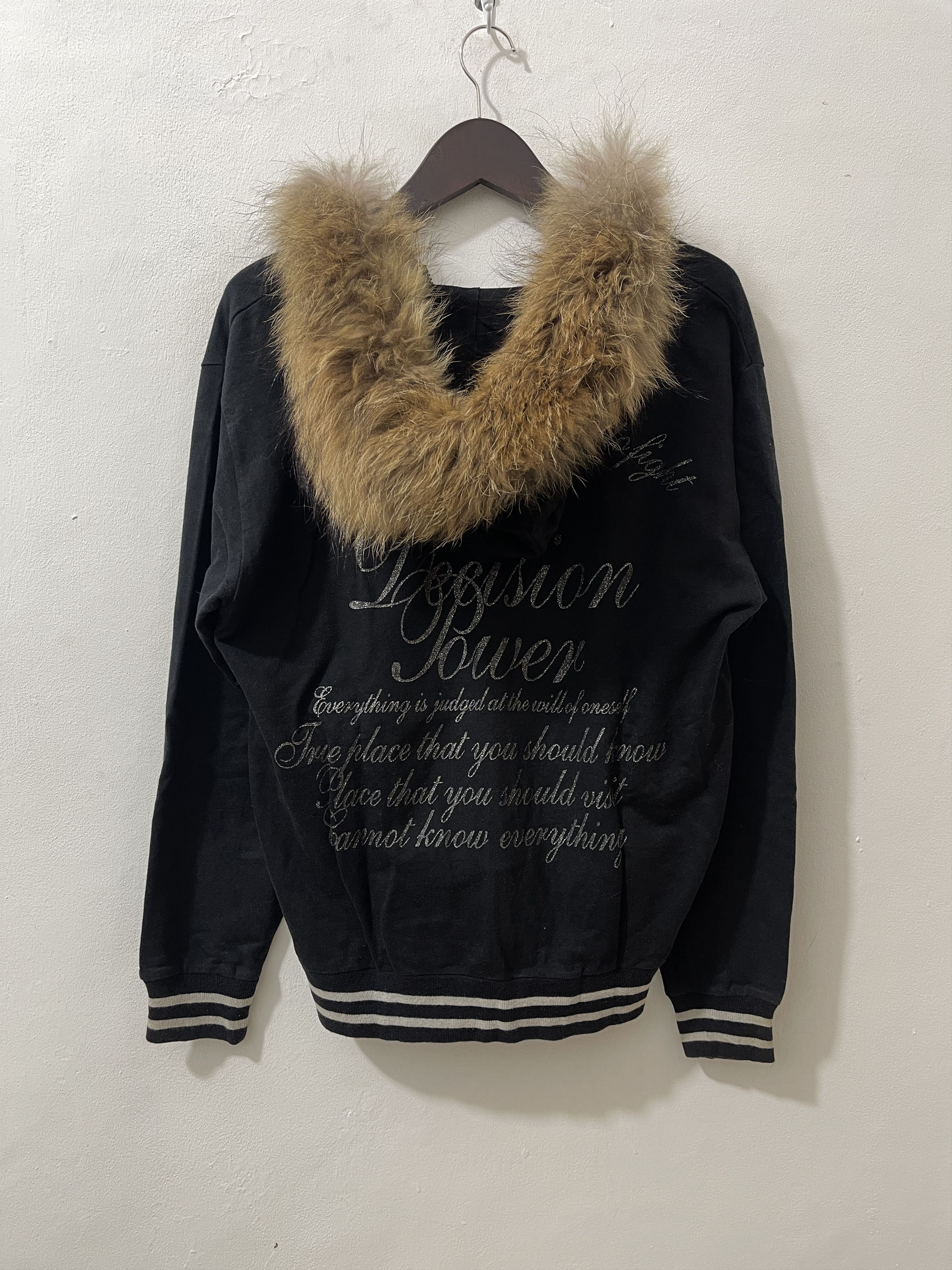Japanese Brand 2000s Sorride Japan Archive Poem Poet Fur Vkei Style Hoodie Size US L / EU 52-54 / 3 - 9 Thumbnail