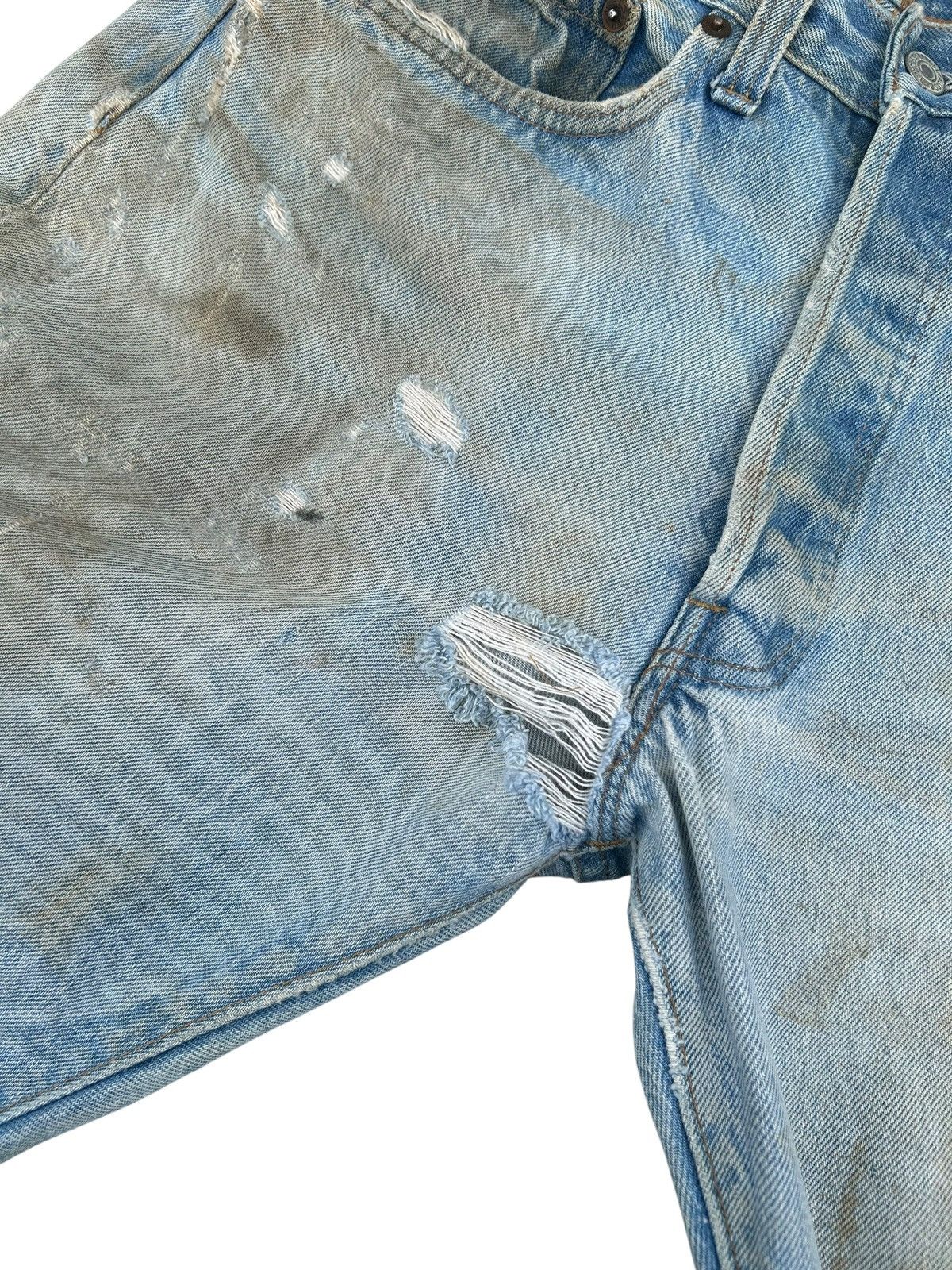 Kapital 80's THRASHED Levis 6 Selvedge Distressed Dirty Denim Jeans Size US 30 / EU 46 - 6 Thumbnail