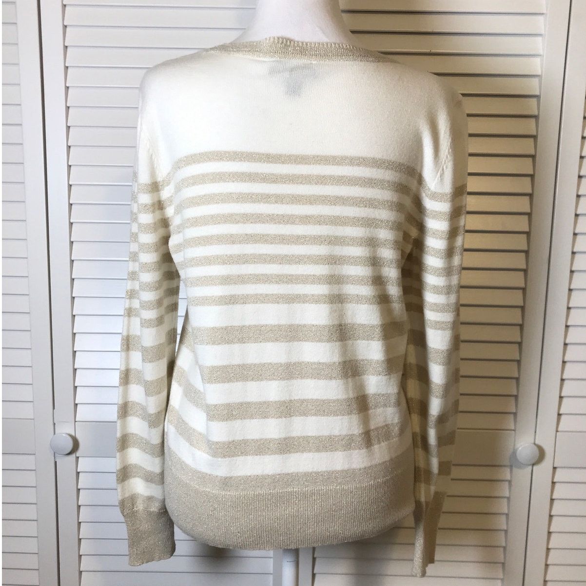 Worthington Worthington Striped Round Neck Long Sleeve Sweater L Size L / US 10 / IT 46 - 2 Thumbnail