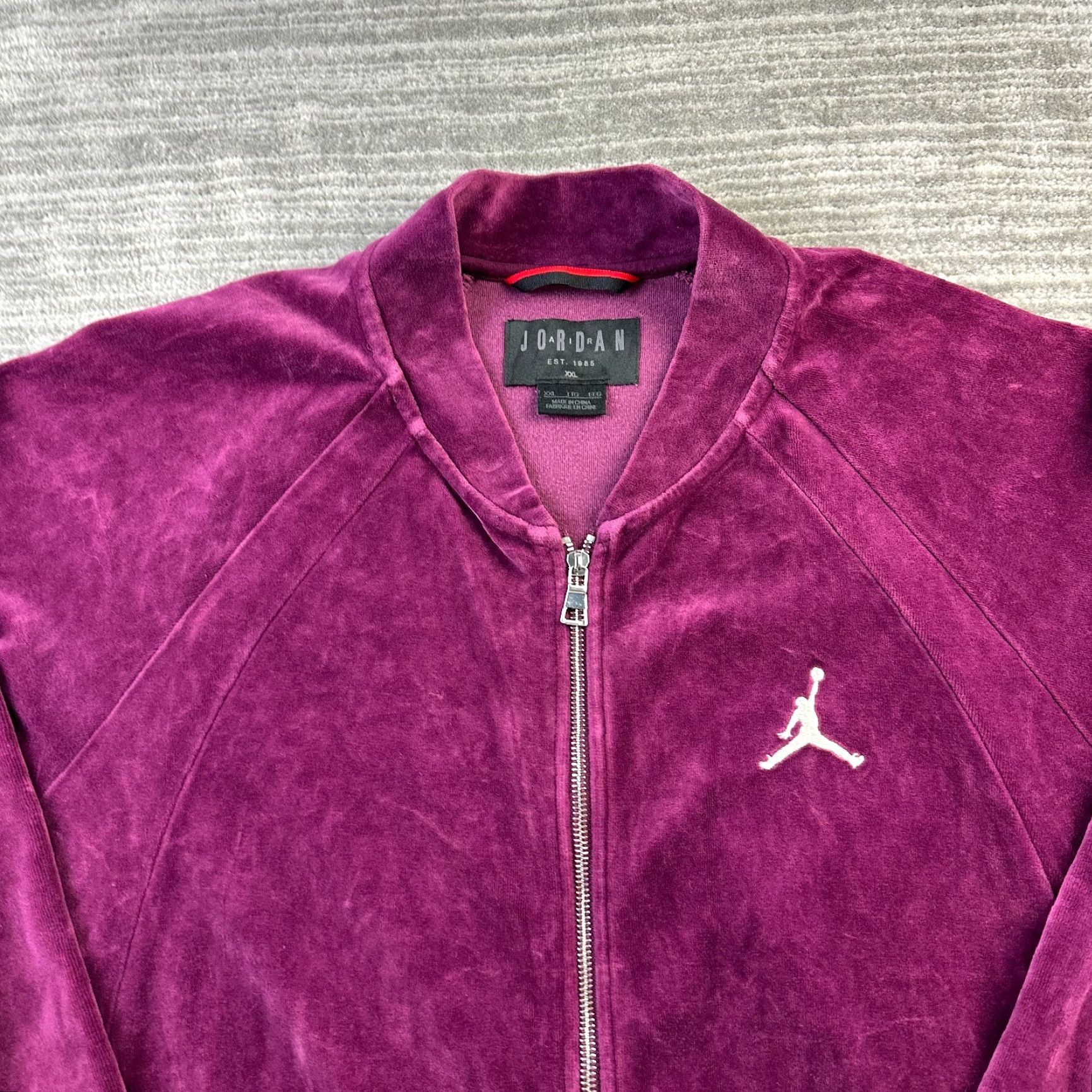 Jordan Brand Jordan Jacket Mens 2XL Purple Velour Full Zip Bomber Size US XXL / EU 58 / 5 - 3 Thumbnail