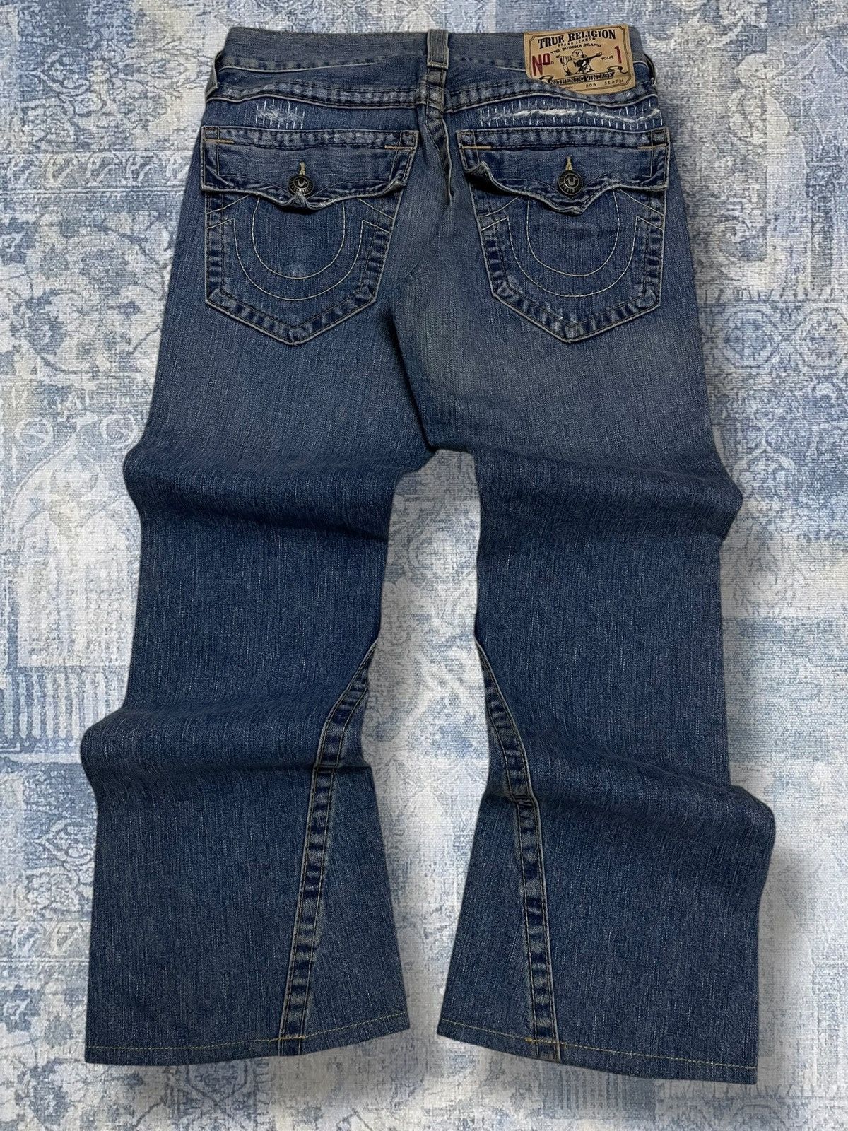 True Religion Vintage 90s Designer True Religion Distressed Flared Denim Size US 31 - 8 Thumbnail