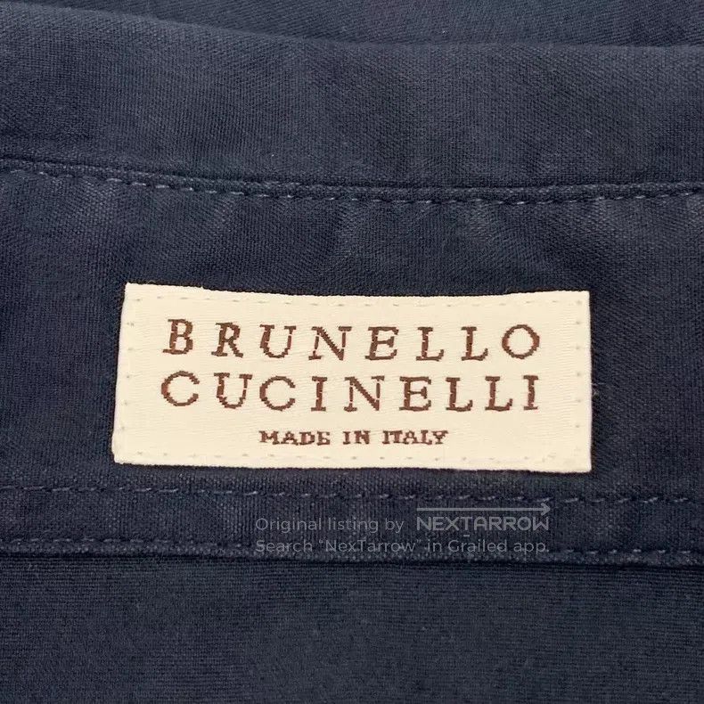 Brunello Cucinelli Brunello Cucinelli 23 Model Dark Blue Silk Collar Long Sle Size M / US 6-8 / IT 42-44 - 5 Thumbnail