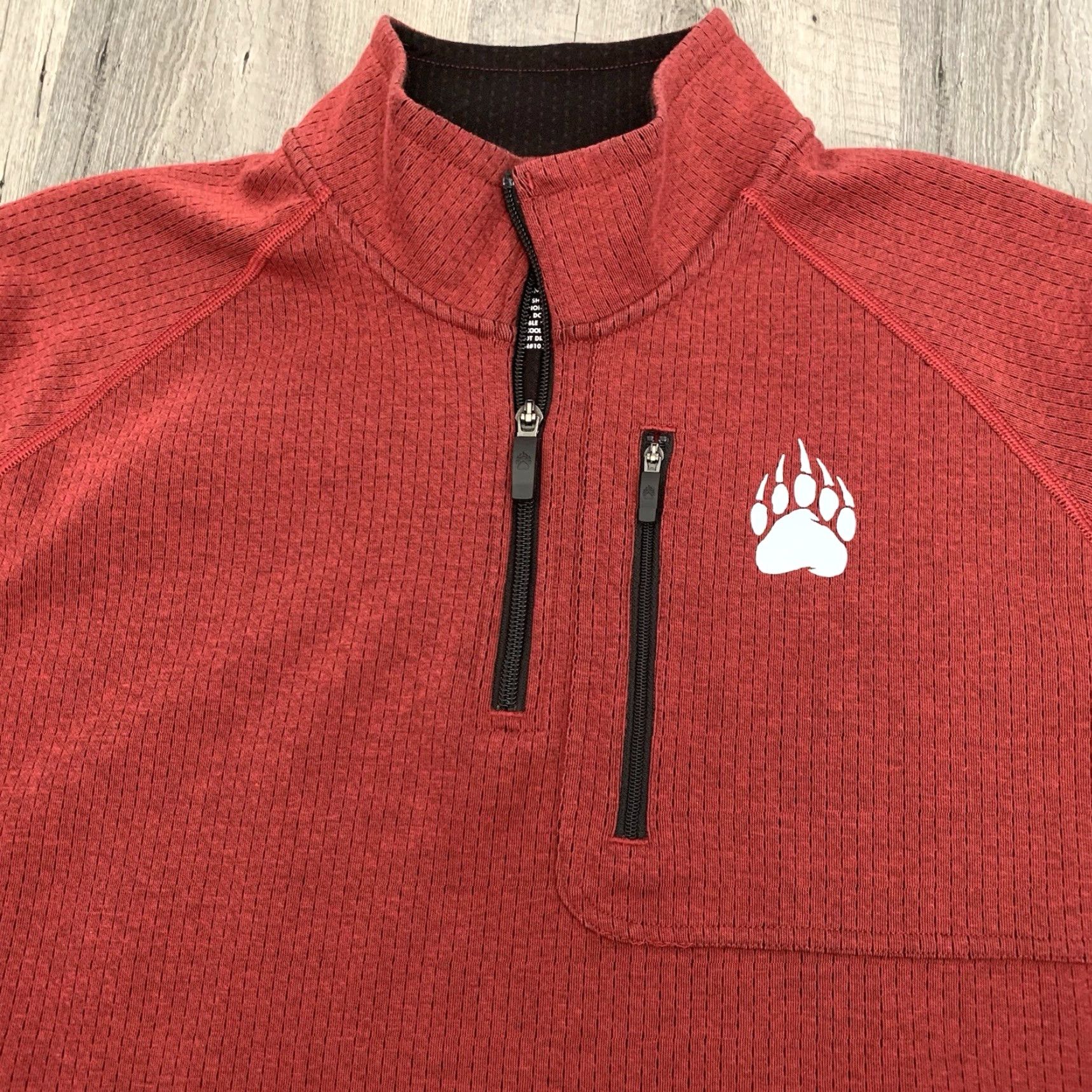 Logo 7 Alaskan Hardgear Pullover Mens Large Red 1/4 Zip Mock Neck Bear Paw Logo Outdoor Duluth Size US L / EU 52-54 / 3 - 3 Thumbnail