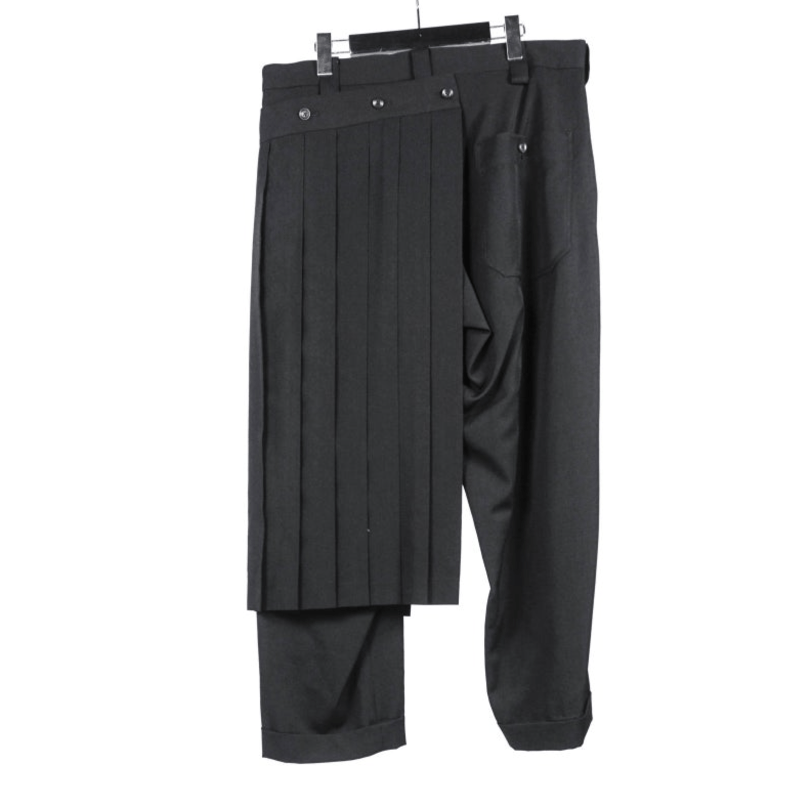 Yohji Yamamoto Yohji Yamamoto Pour Homme - Wool Left Pleats Mackin Pants Size US 32 / EU 48 - 2 Thumbnail