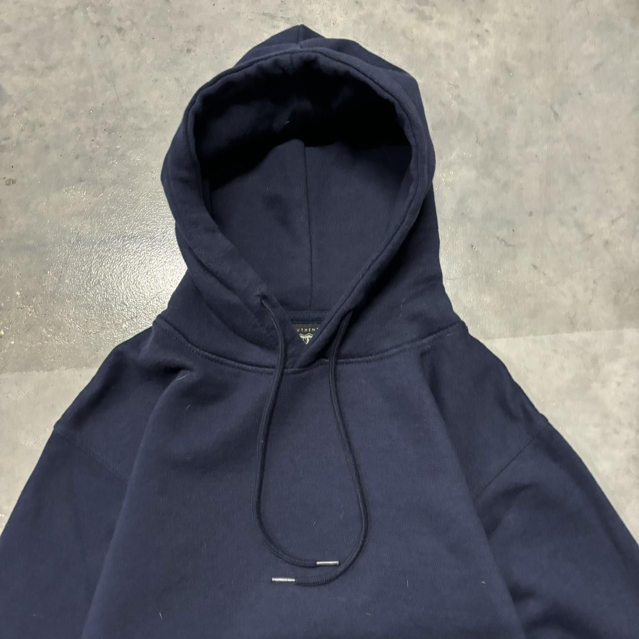 Japanese Brand × Vintage Crazy Vintage Y2K/2000s Navy Blue Blank Essential Pullover Hoodie! Size US S / EU 44-46 / 1 - 2 Thumbnail