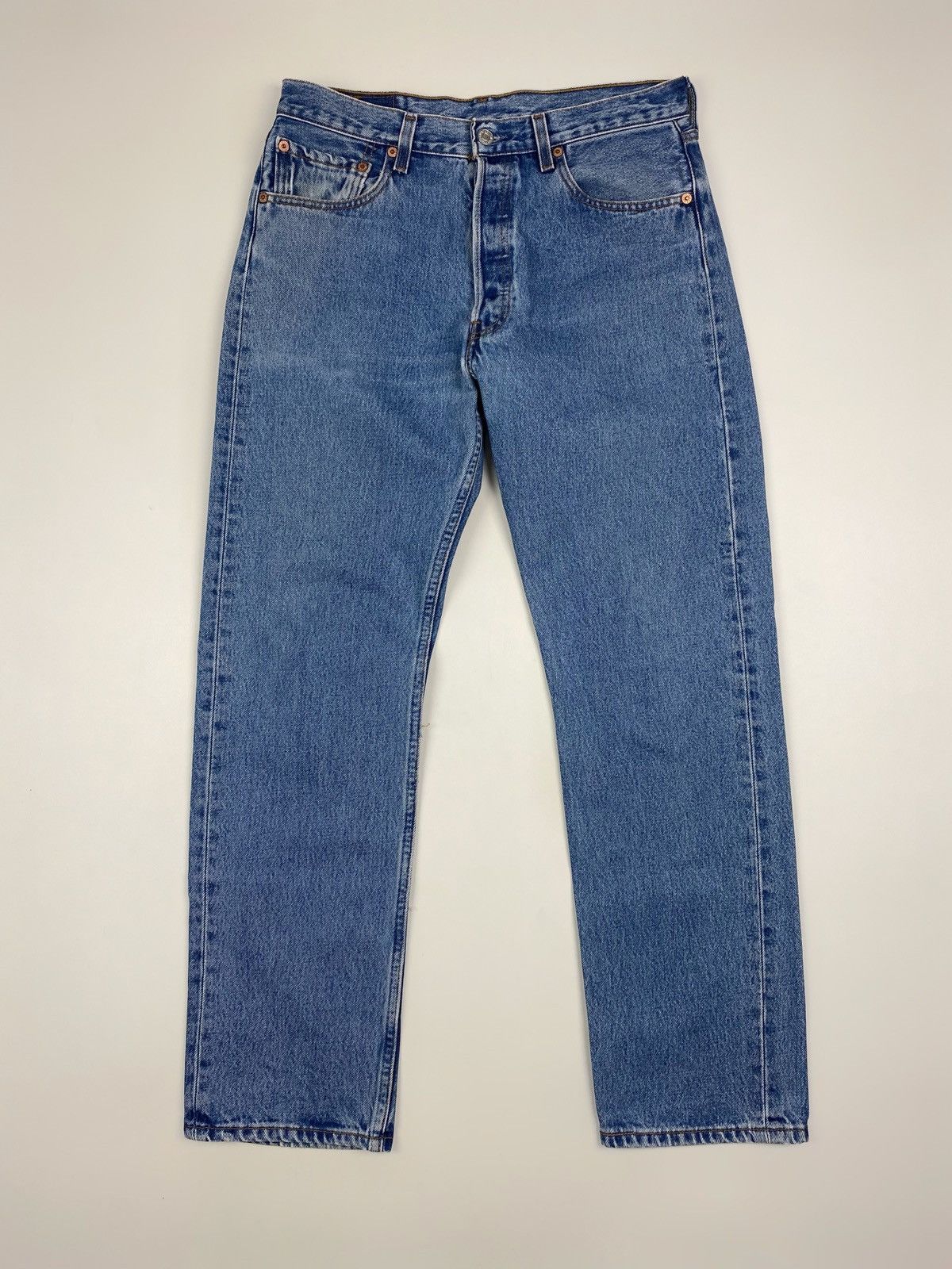 Levi's 1990’s Vintage Levi’s 501 Blue Denim Pants 32X30 Size US 32 / EU 48 - 3 Thumbnail