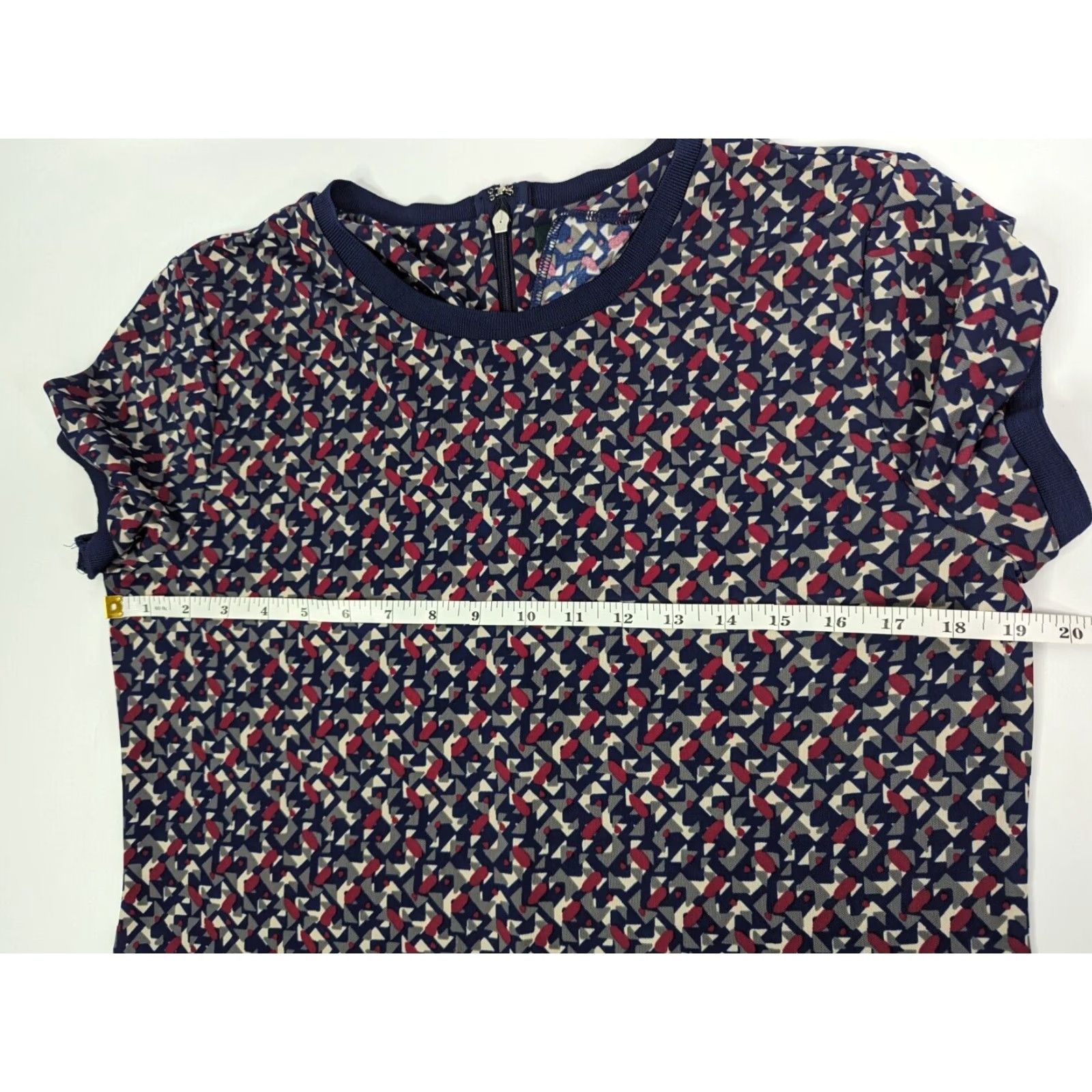Ralph Lauren Lauren Ralph Lauren Meilyr Knit Geometric Pattern Top Navy Zip Womens Size L Short Sleeve Regular Fit Fashion-pullovers Size L / US 10 / IT 46 - 6 Thumbnail