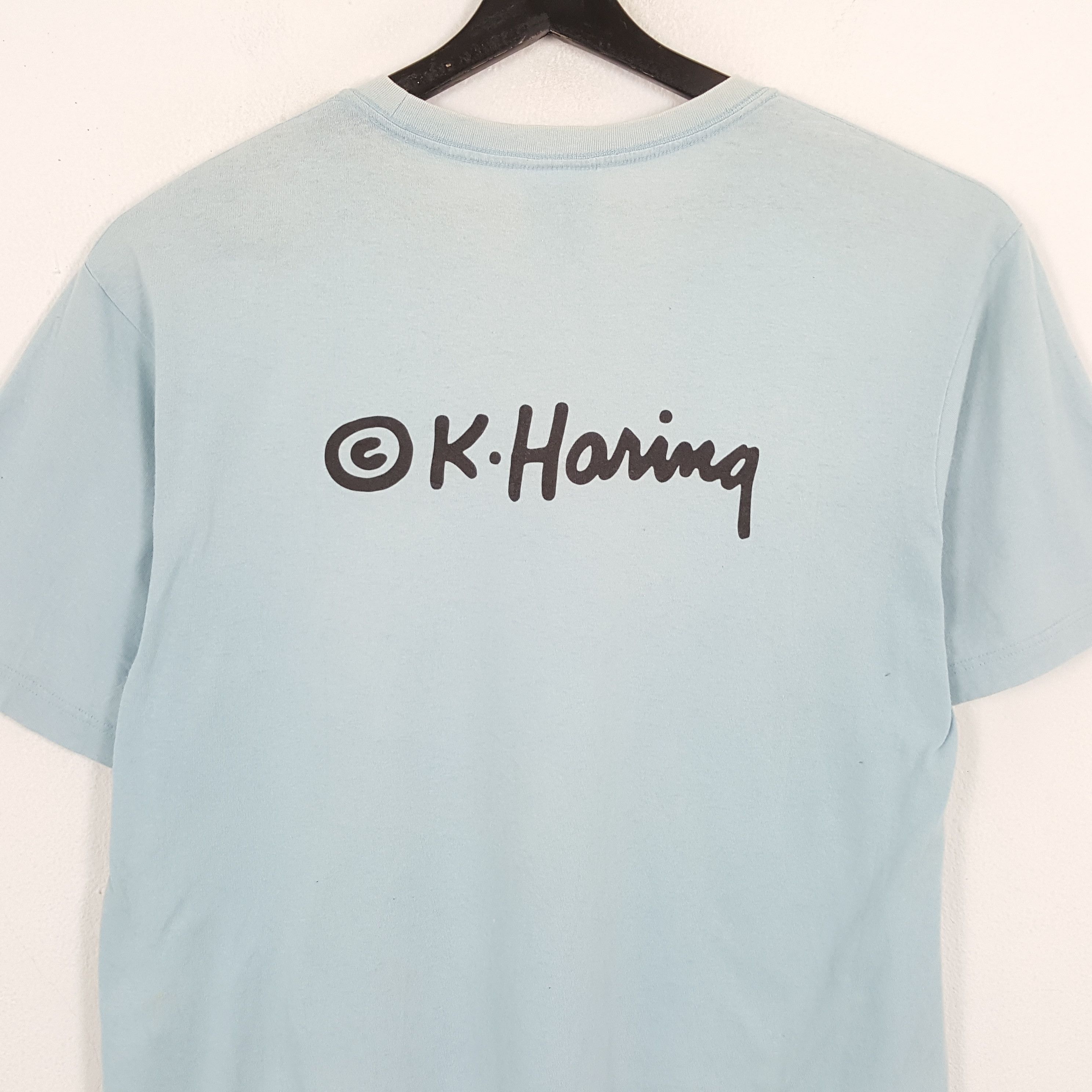 Keith Haring × Vintage KEITH HARING Center Design Streetwear Style Tshirt Size US L / EU 52-54 / 3 - 4 Thumbnail