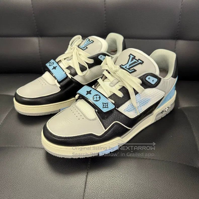 Louis Vuitton Louis Vuitton 24 new trianer blue and black velcro low-top Size US 9 / EU 42 - 1 Thumbnail