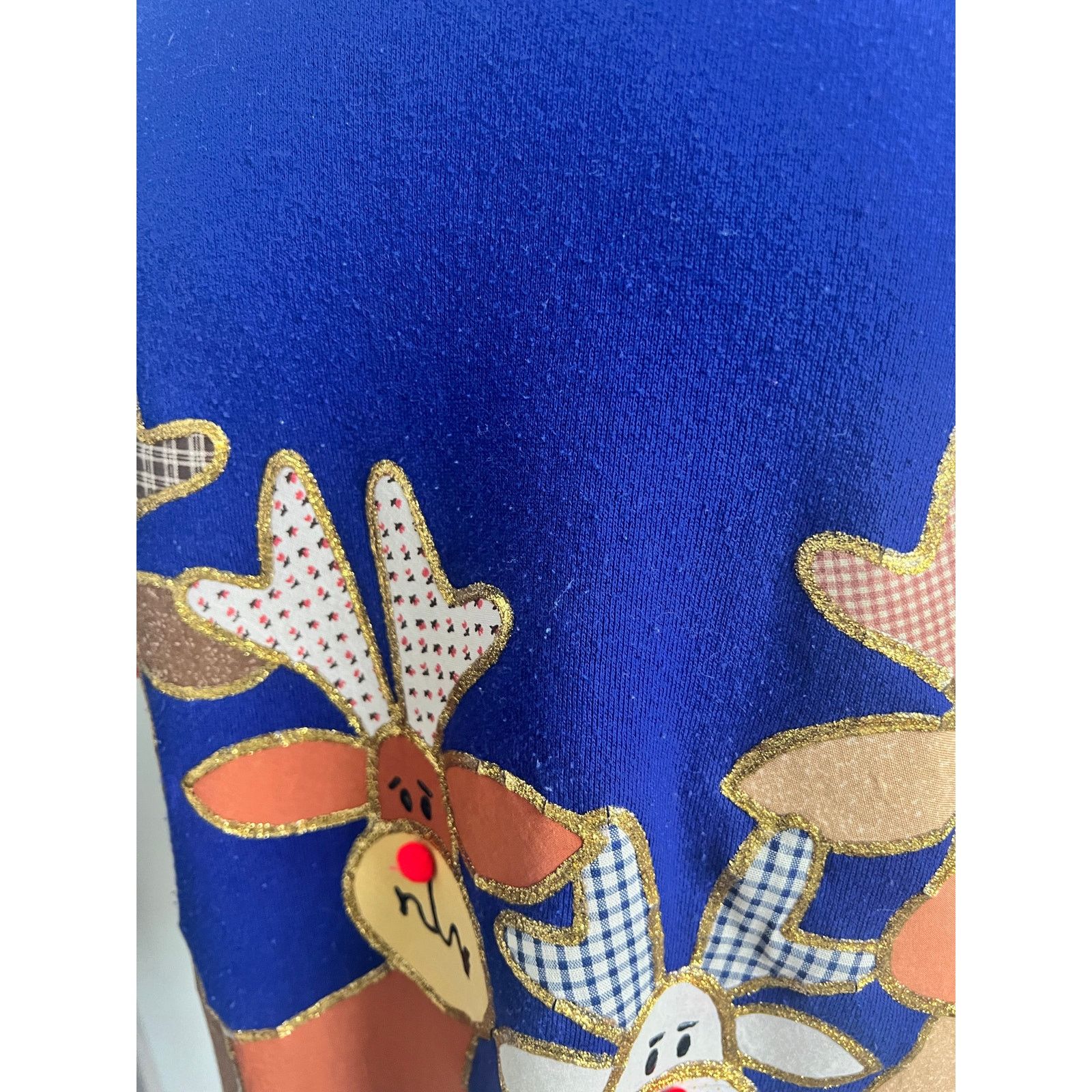 Fruit Of The Loom Lani Chilton Womens Custom HandPainted Reindeer Sweatshirt L Size L / US 10 / IT 46 - 4 Thumbnail