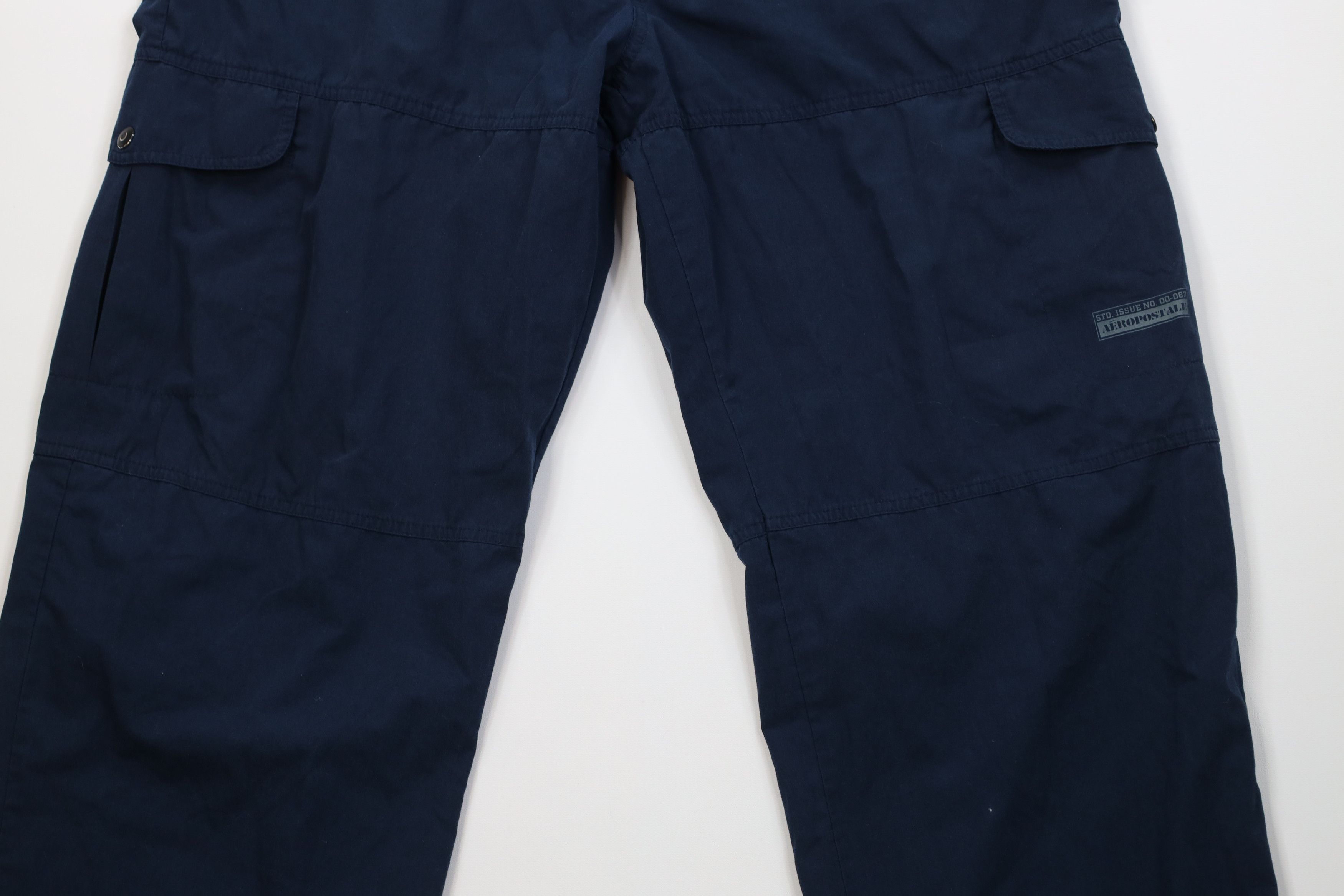 Aeropostale Vintage 90s Y2K Aeropostale Wide Leg Cargo Pants Navy Blue Size US 36 / EU 52 - 4 Thumbnail
