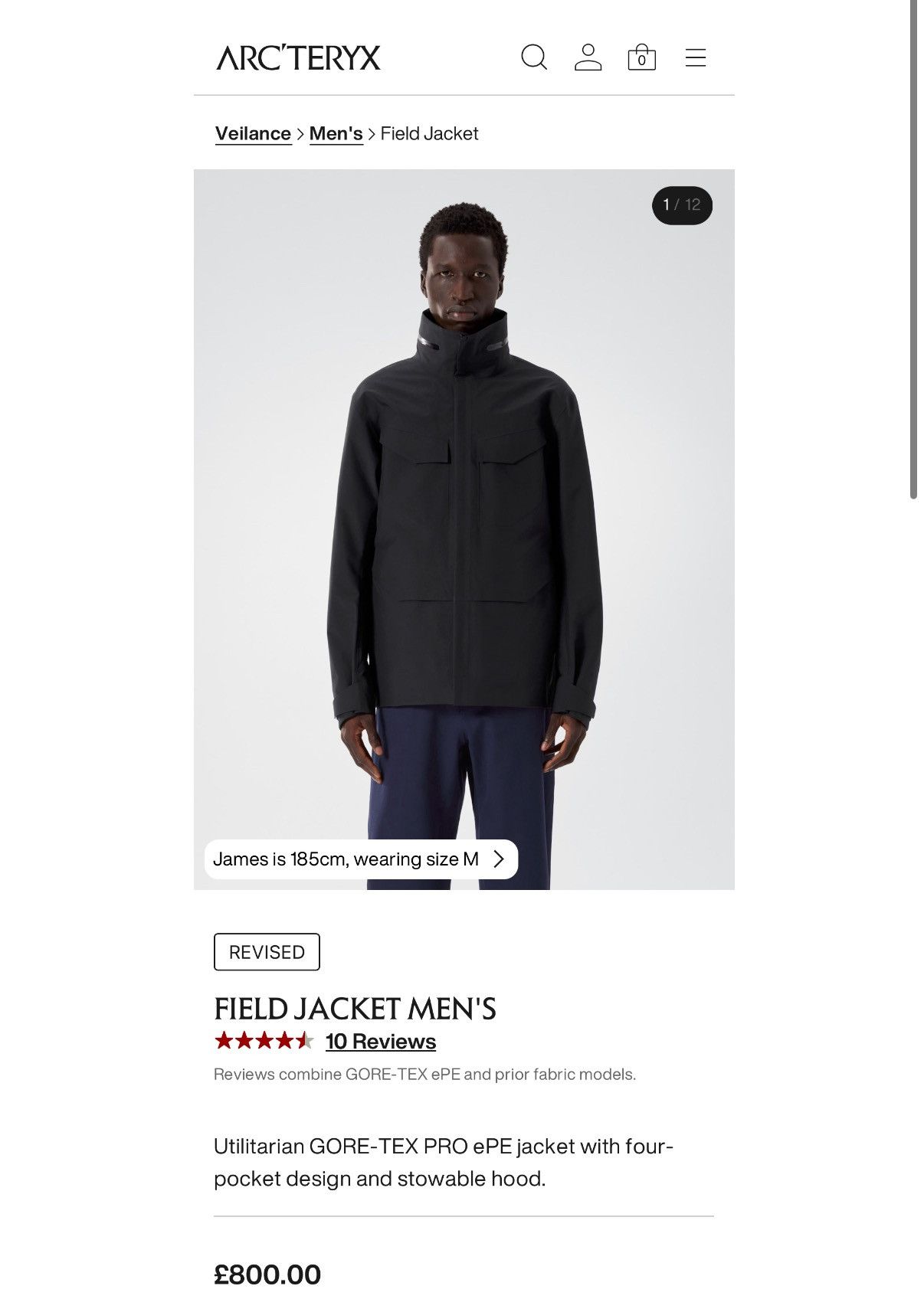 Veilance Arc’teryx Veilance Field Jacket Size US S / EU 44-46 / 1 - 7 Thumbnail
