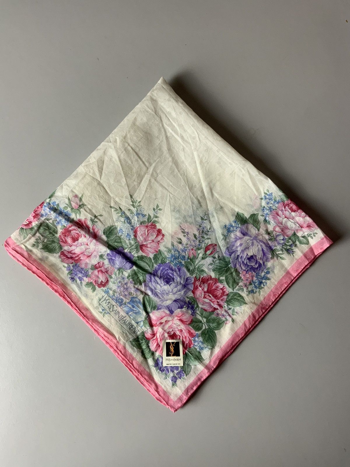 Yves Saint Laurent YSL Yves Saint Laurent Flower Vintage Bandana Handkerchief Size ONE SIZE - 3 Thumbnail